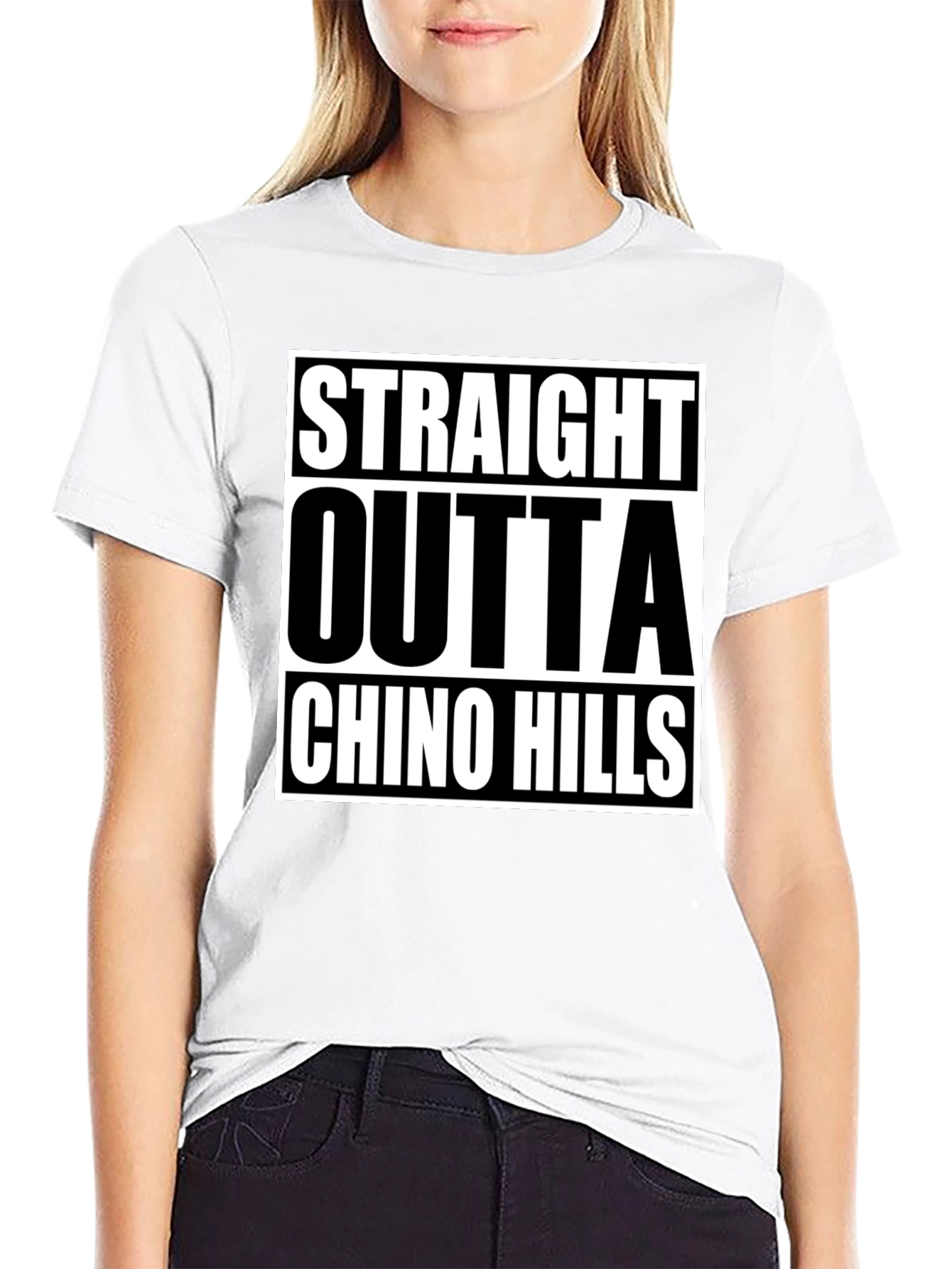 Straight Outta Chino Hills Black T-Shirt