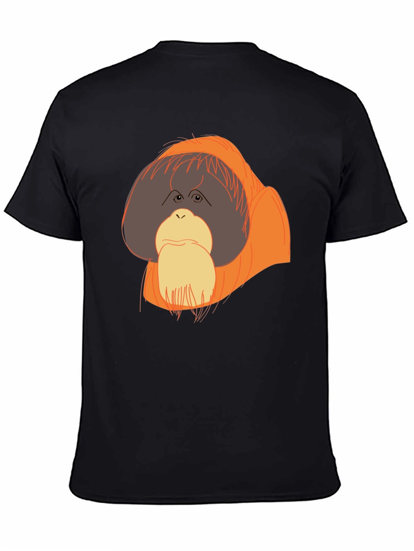 Orangutan Graphic T-Shirt - Black Crew Neck Tee