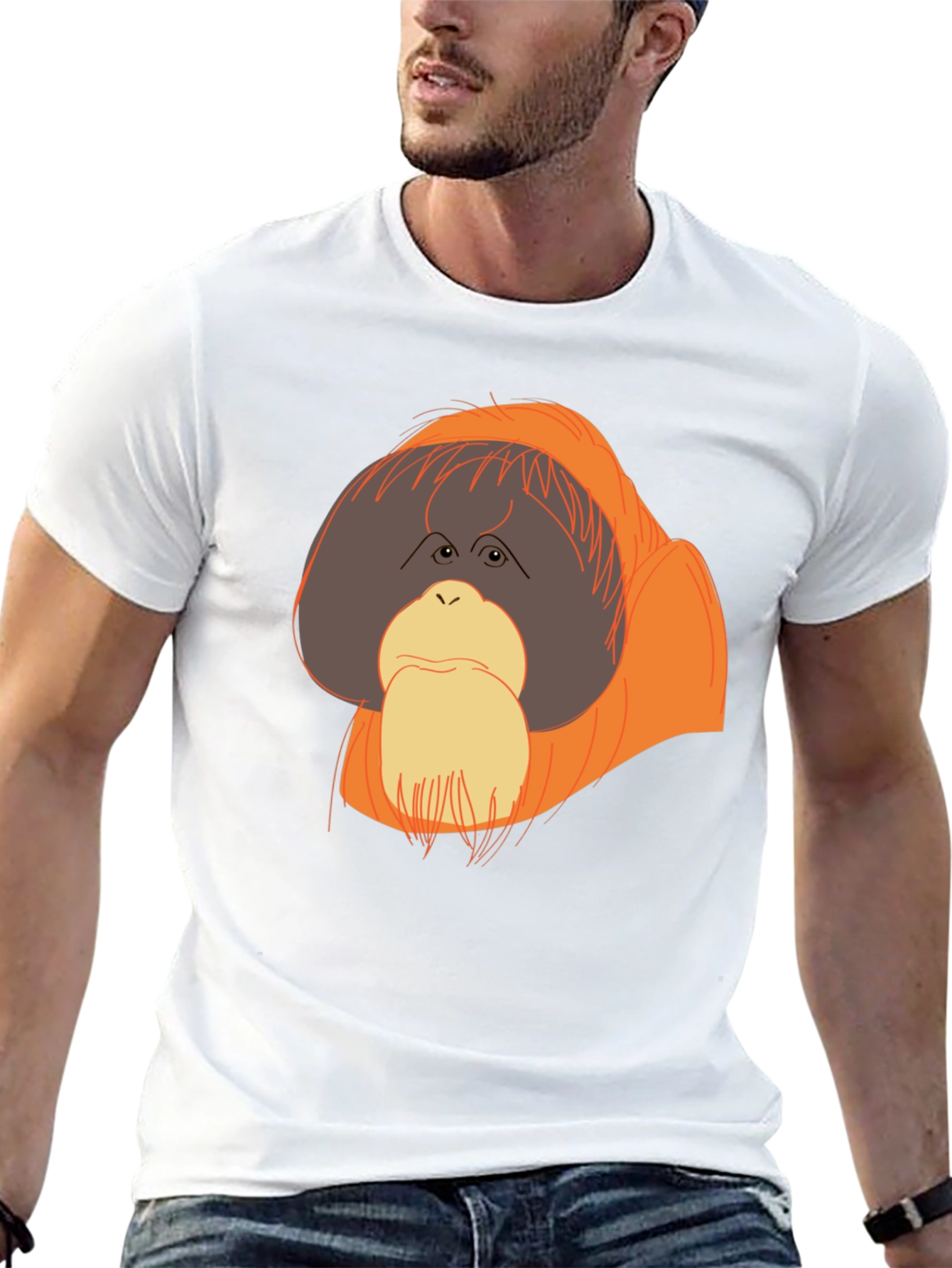 Orangutan Graphic T-Shirt - Black Crew Neck Tee