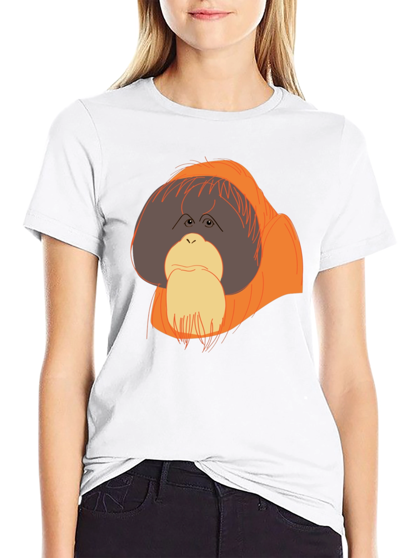 Orangutan Graphic T-Shirt - Black Crew Neck Tee