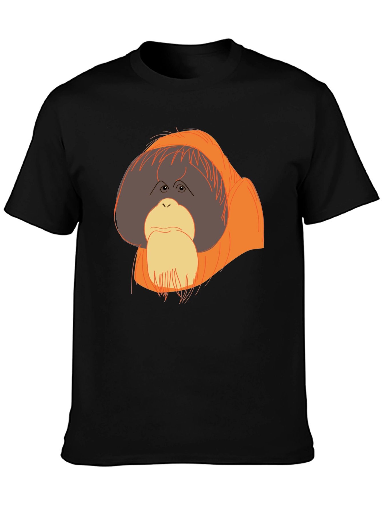 Orangutan Graphic T-Shirt - Black Crew Neck Tee