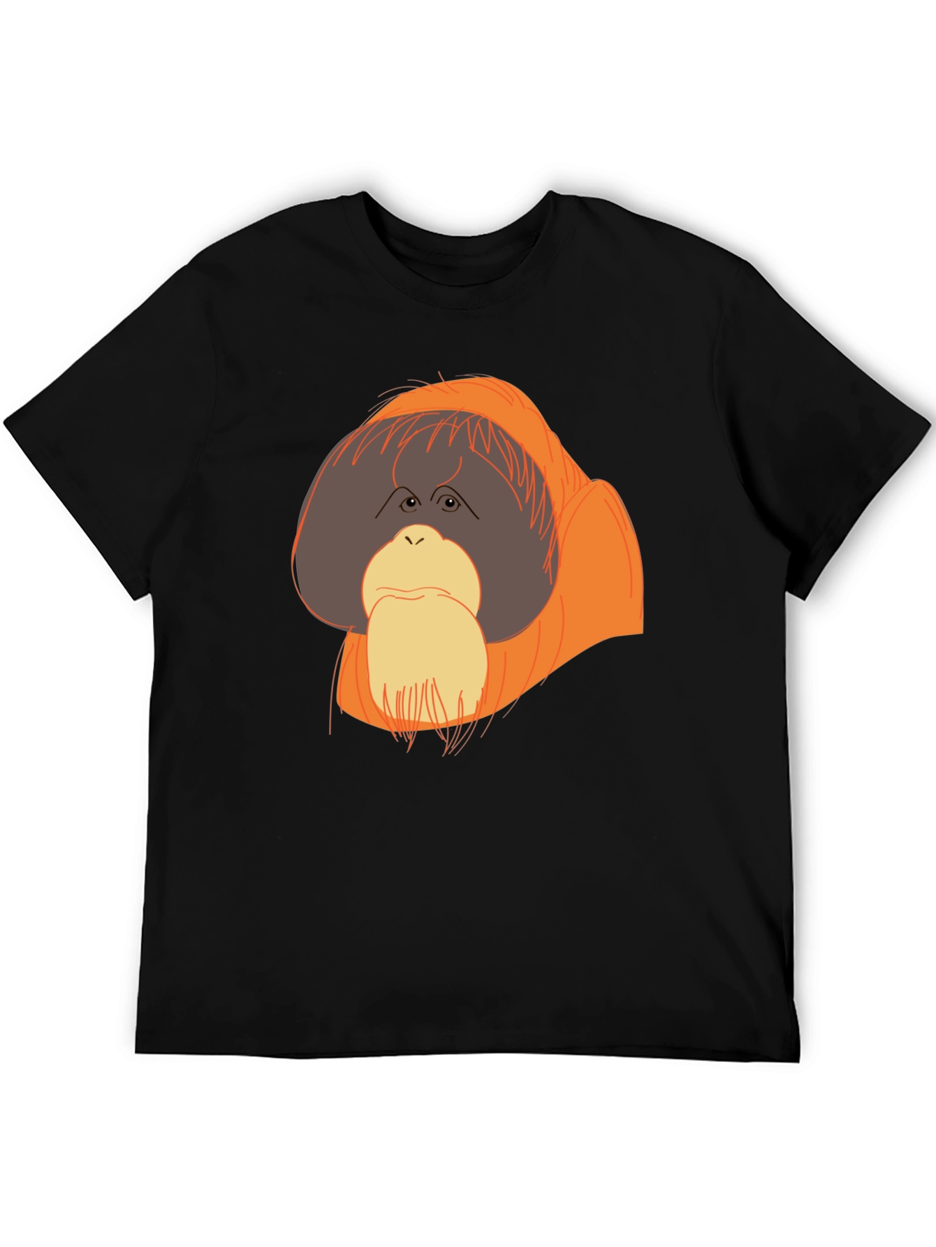Orangutan Graphic T-Shirt - Black Crew Neck Tee