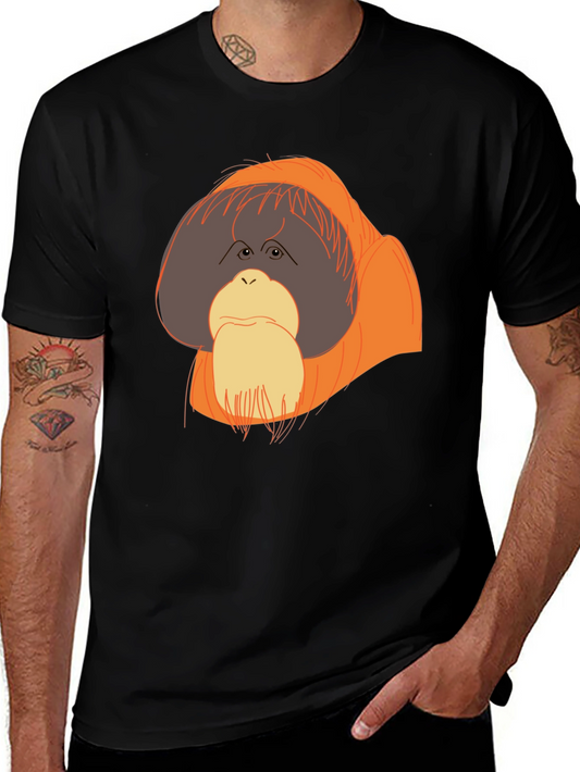 Orangutan Graphic T-Shirt - Black Crew Neck Tee