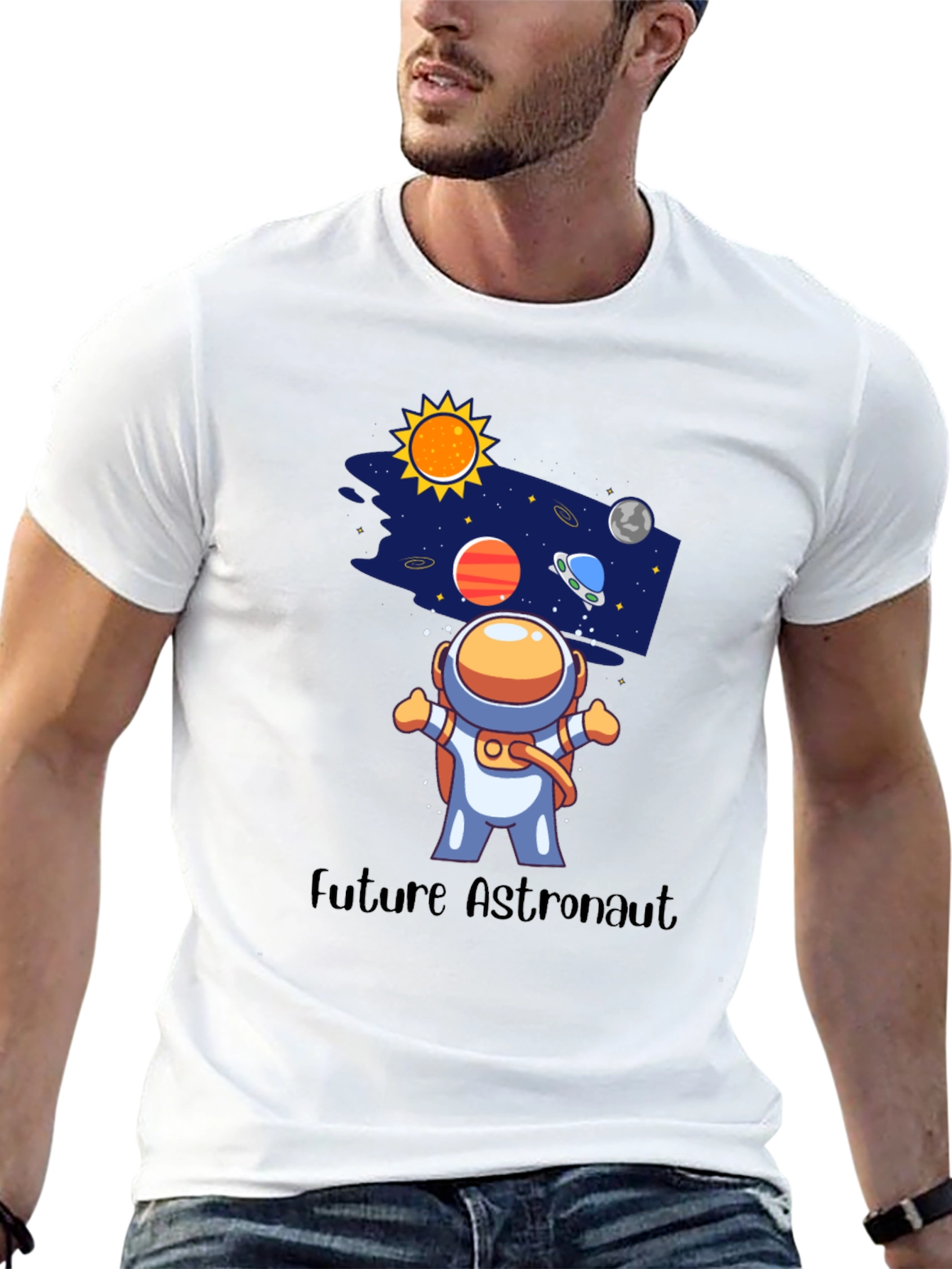 Future Astronaut Black Graphic Tee