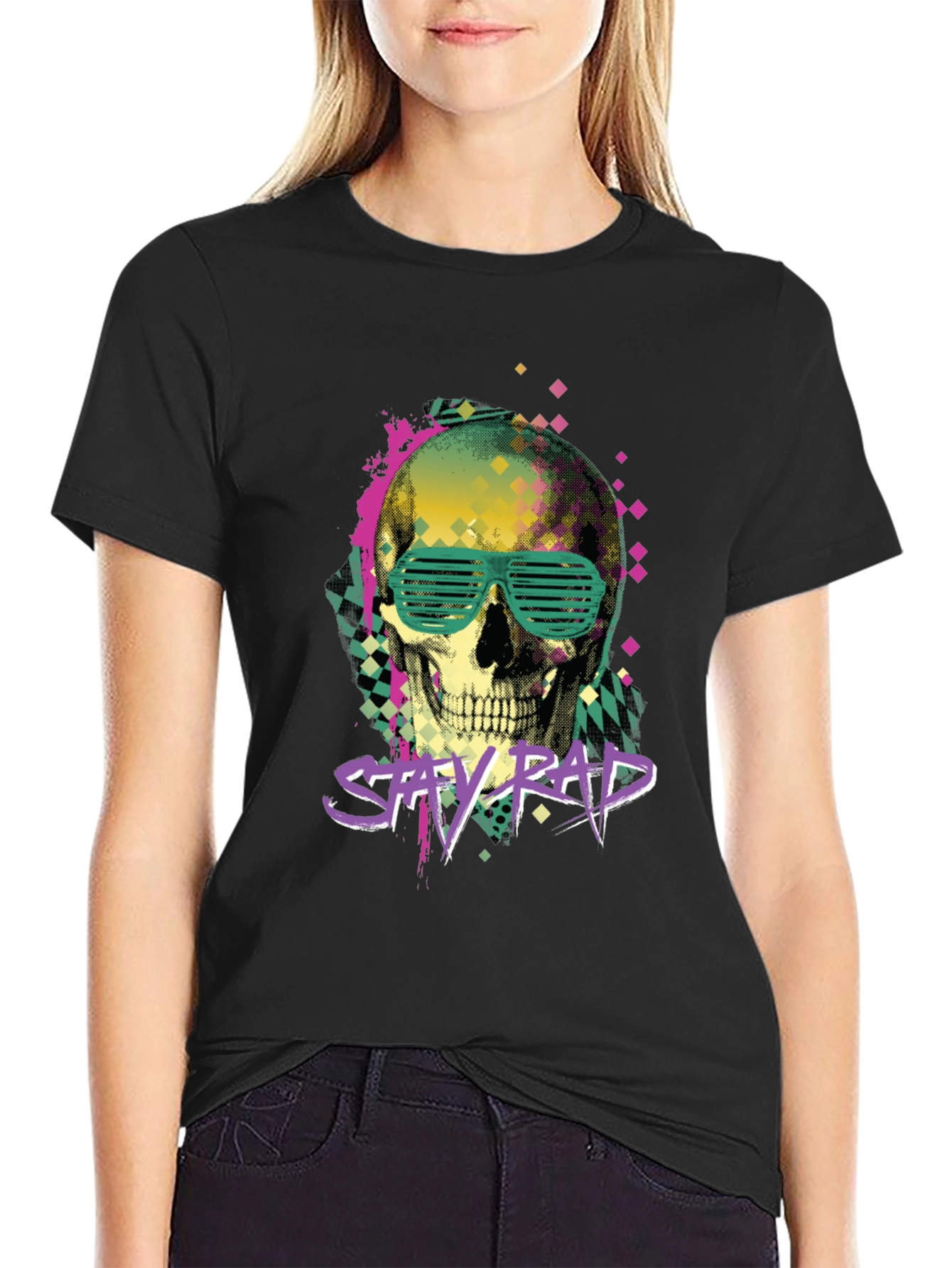 Stay Rad Graphic Tee - Skull & Shutter Shades