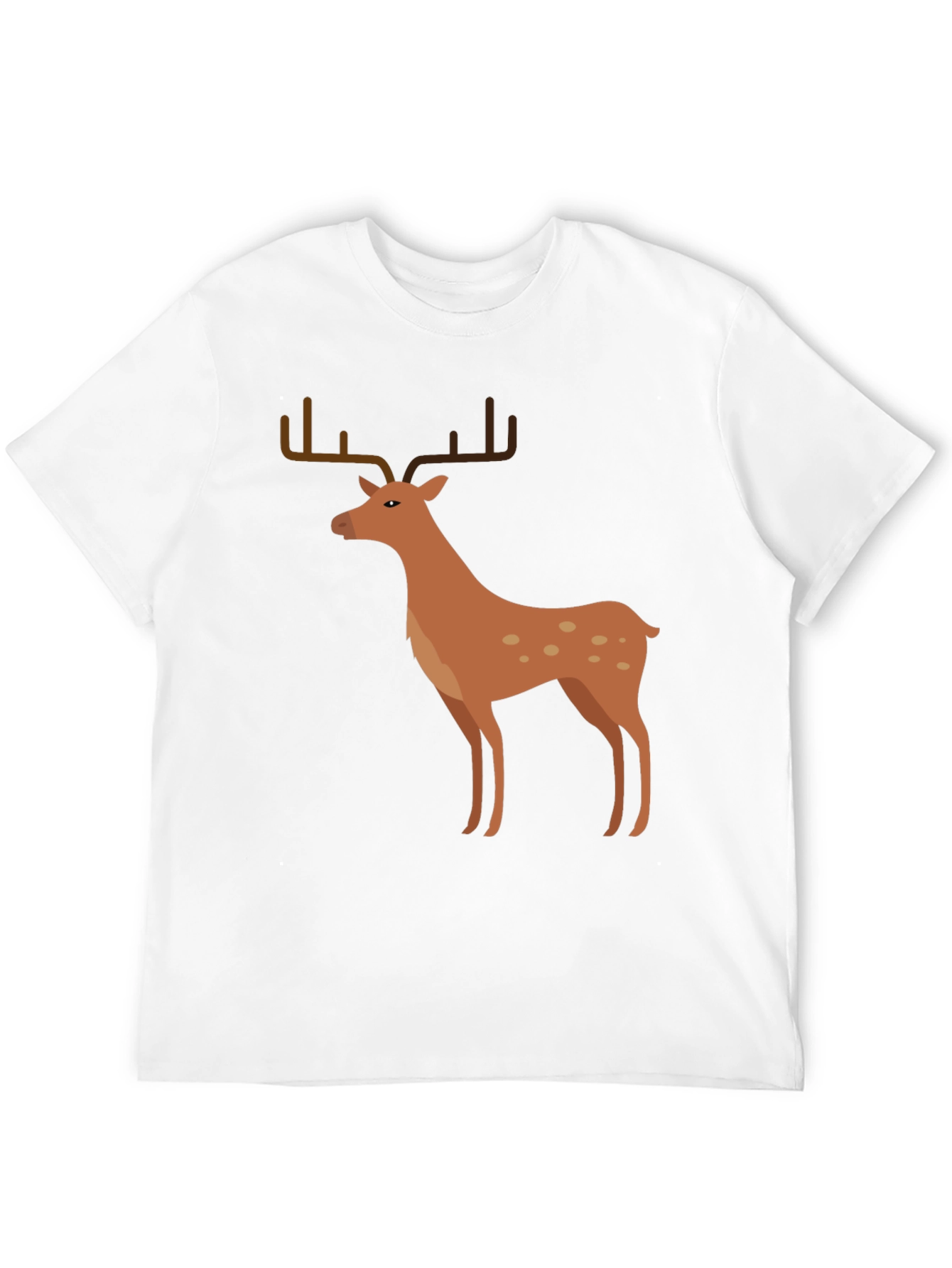 Mens Black T-Shirt with Deer Graphic