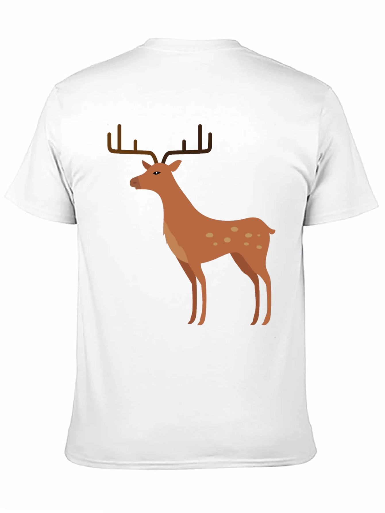 Mens Black T-Shirt with Deer Graphic
