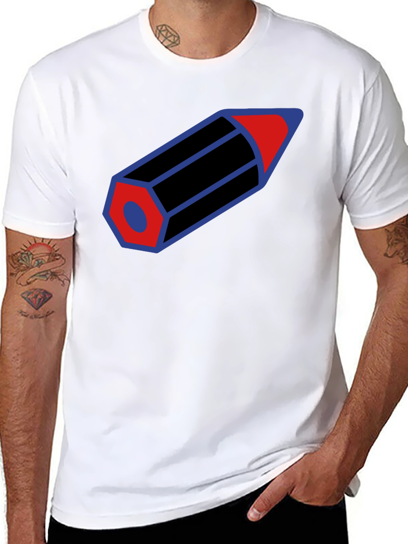 Pencil Graphic T-Shirt - Cool Artistic Design