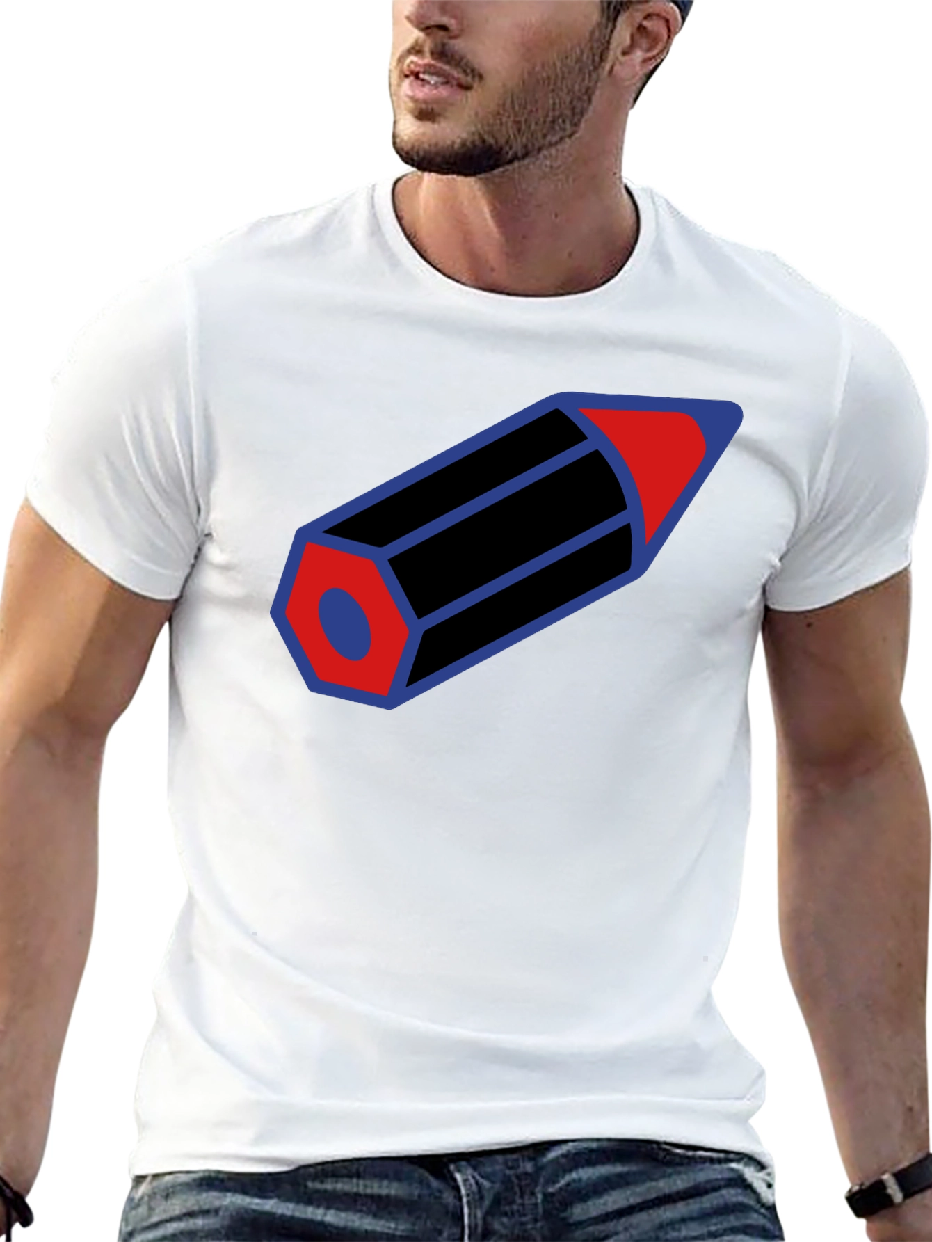 Pencil Graphic T-Shirt - Cool Artistic Design