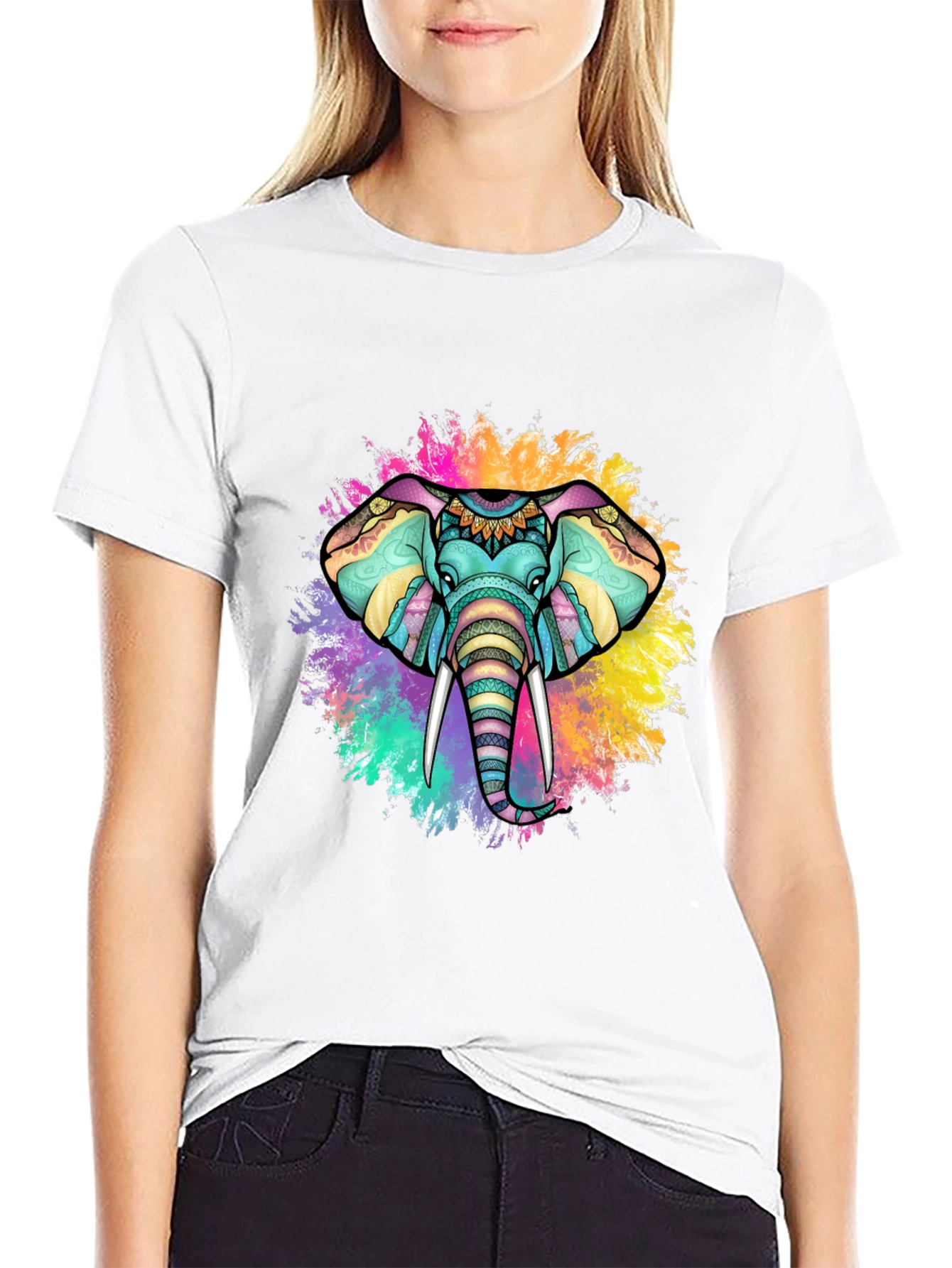 Colorful Elephant Graphic Tee