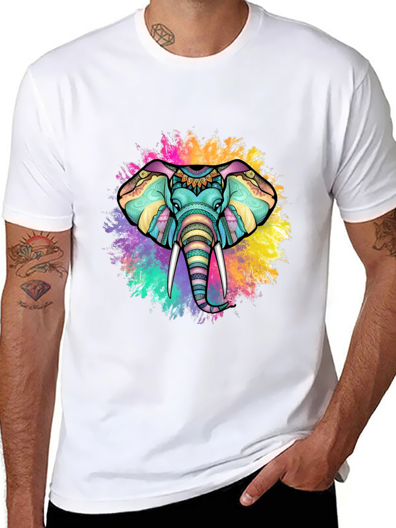 Colorful Elephant Graphic Tee
