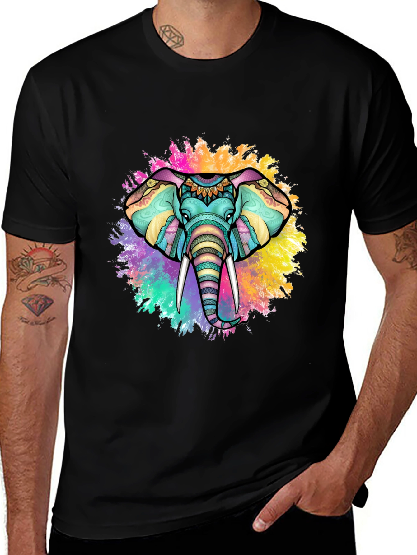 Colorful Elephant Graphic Tee