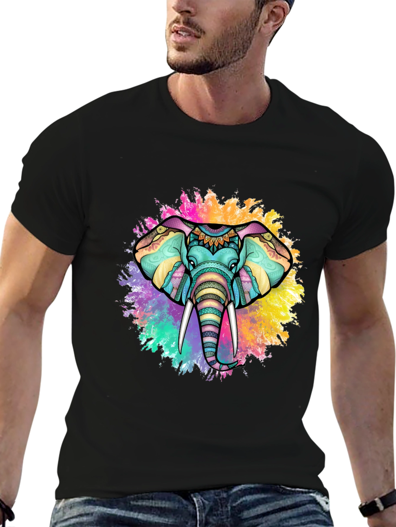 Colorful Elephant Graphic Tee