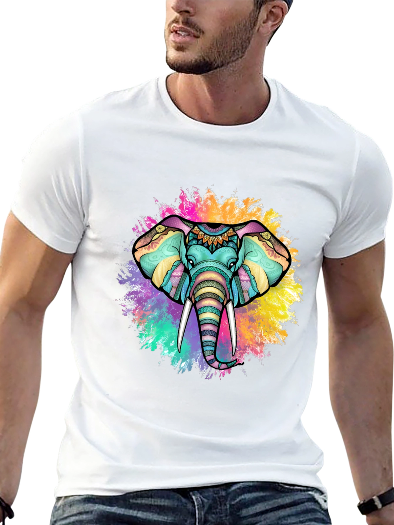 Colorful Elephant Graphic Tee