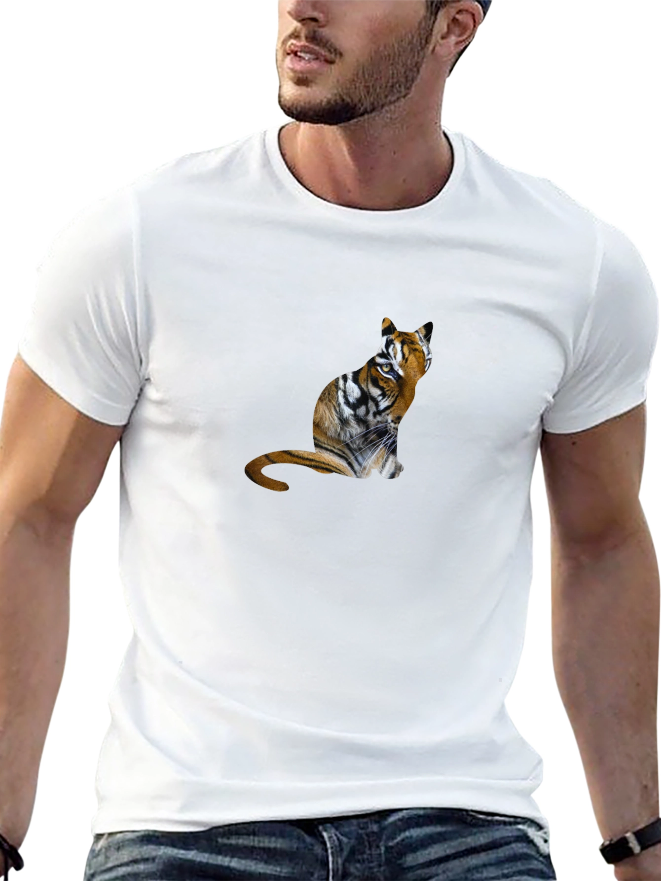 Tiger Cat Graphic T-Shirt - Unisex Black Tee