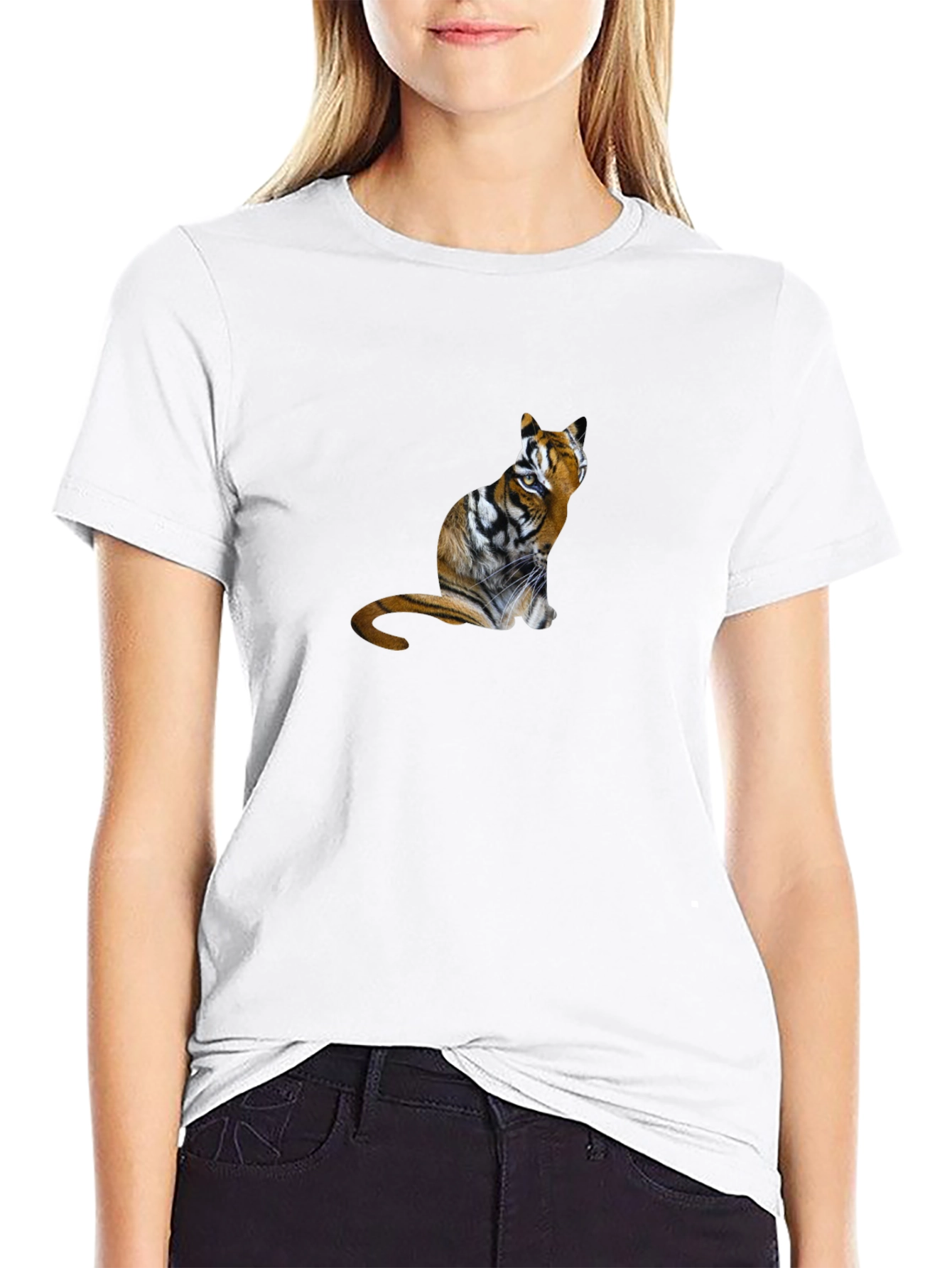 Tiger Cat Graphic T-Shirt - Unisex Black Tee