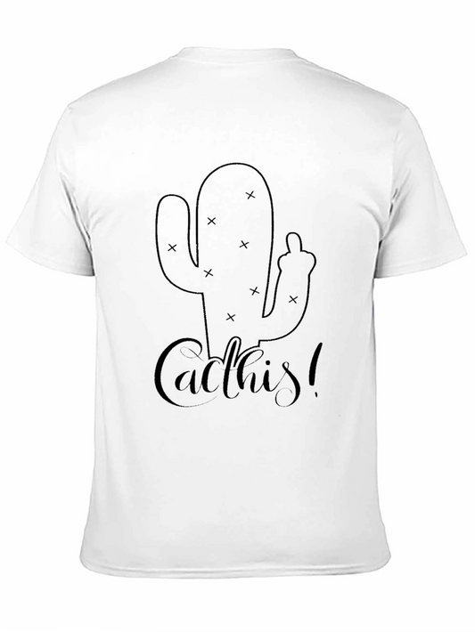 Cactus Graphic Black T-Shirt for Men