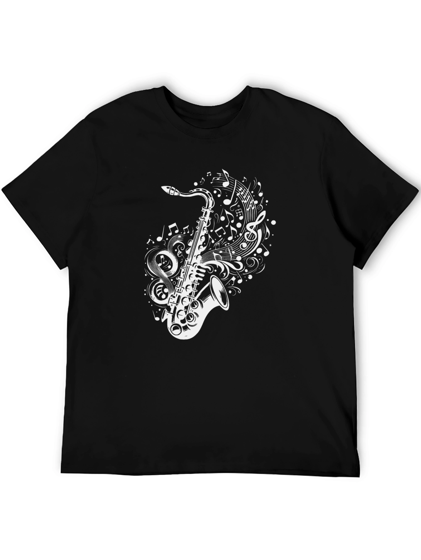 Saxophone Music Notes Graphic T-Shirt