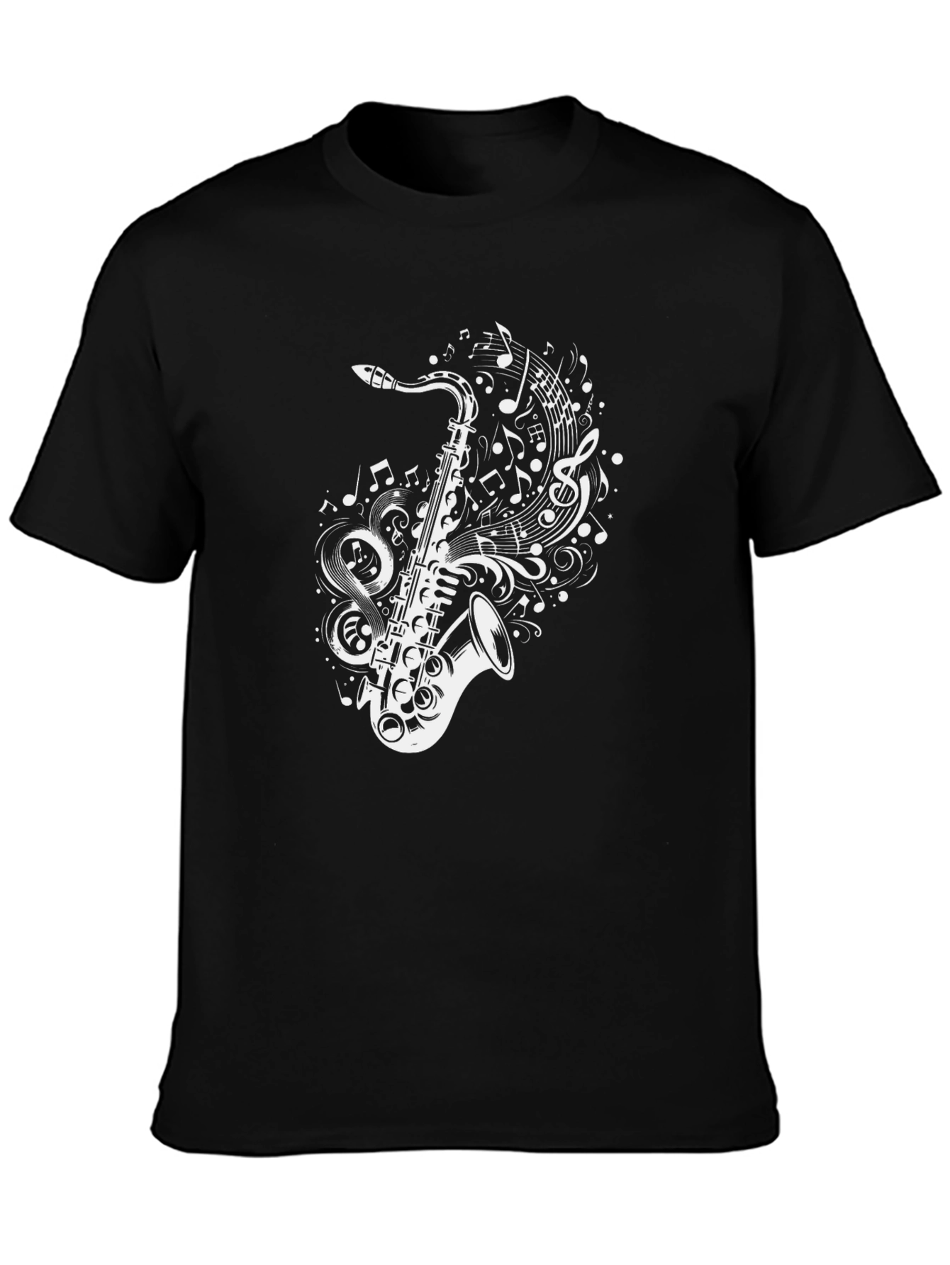 Saxophone Music Notes Graphic T-Shirt