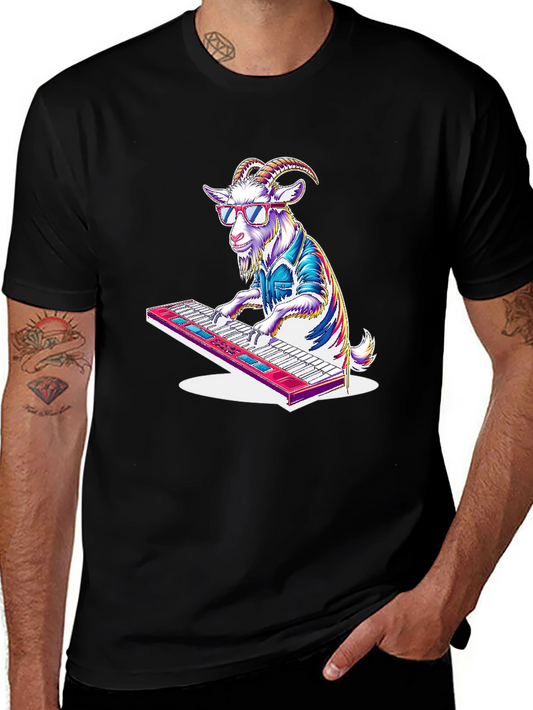 Goat Keyboardist Graphic T-Shirt