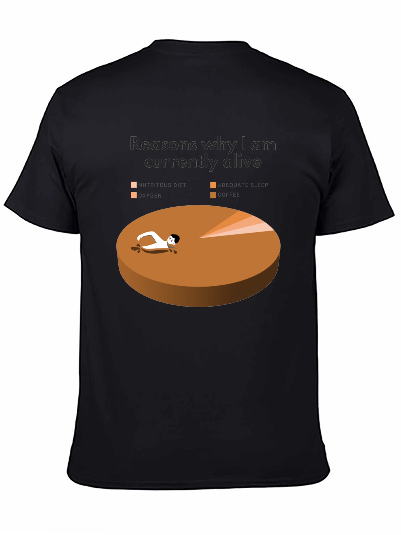 Reasons Im Alive T-Shirt Funny Pie Chart Graphic Tee