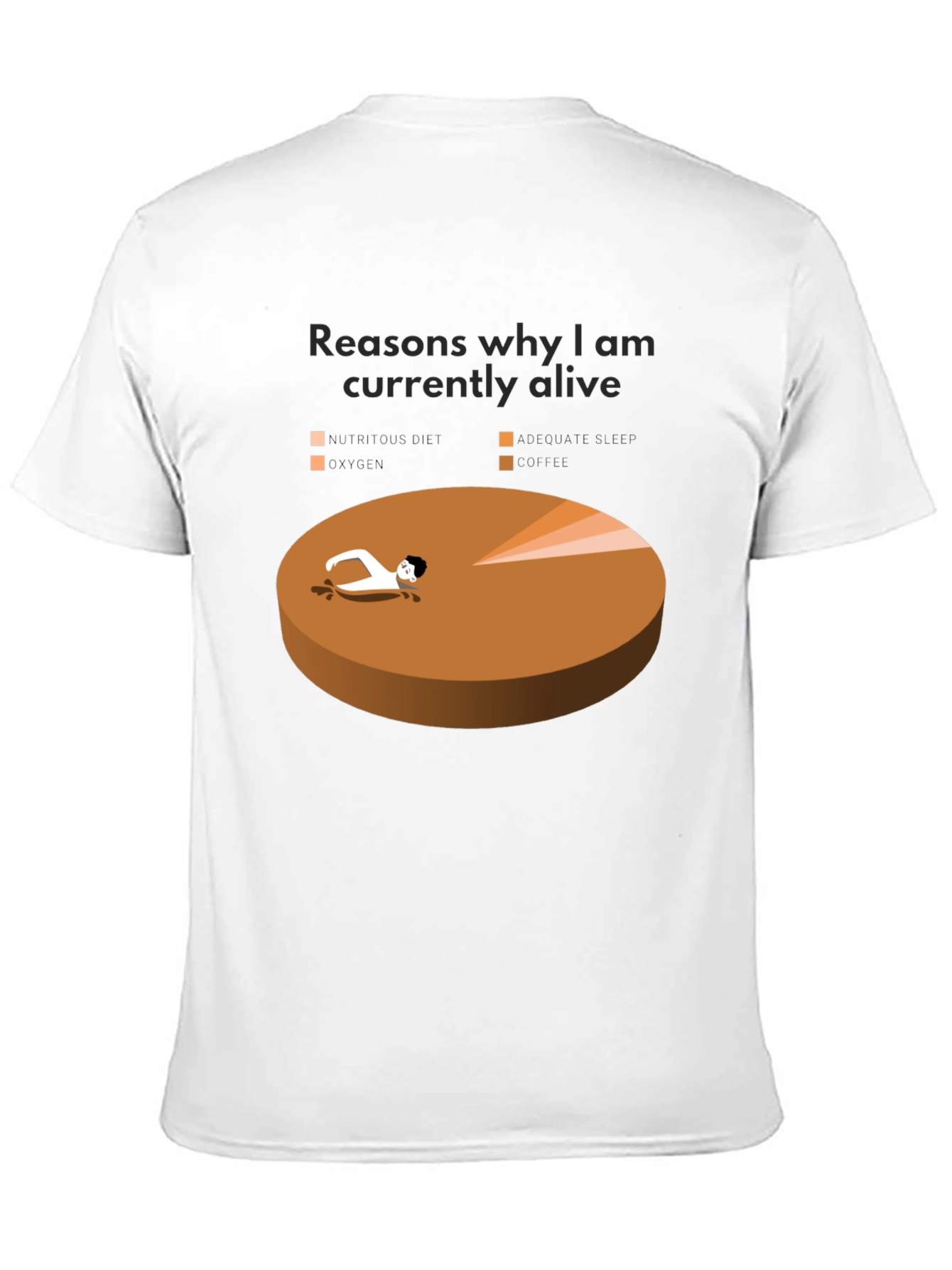 Reasons Im Alive T-Shirt Funny Pie Chart Graphic Tee