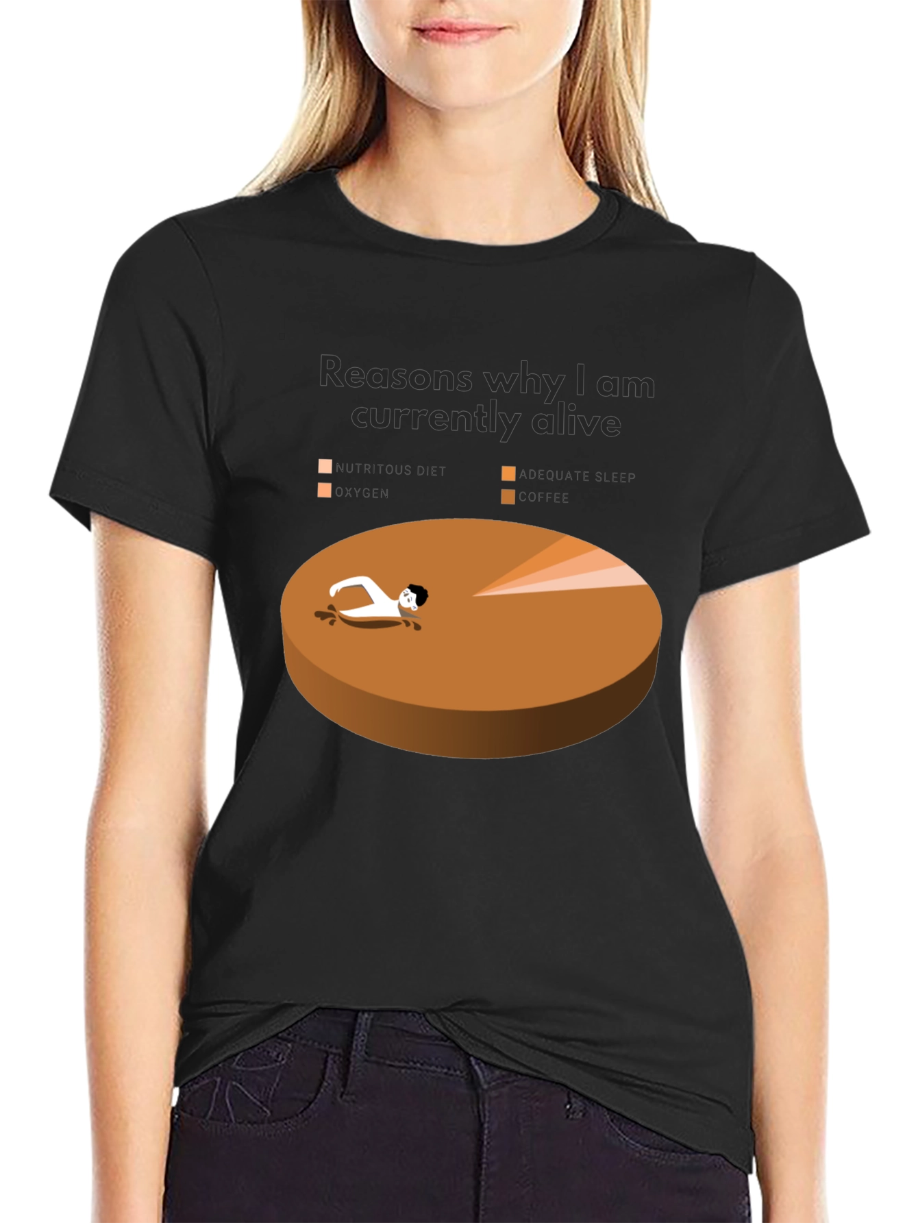 Reasons Im Alive T-Shirt Funny Pie Chart Graphic Tee