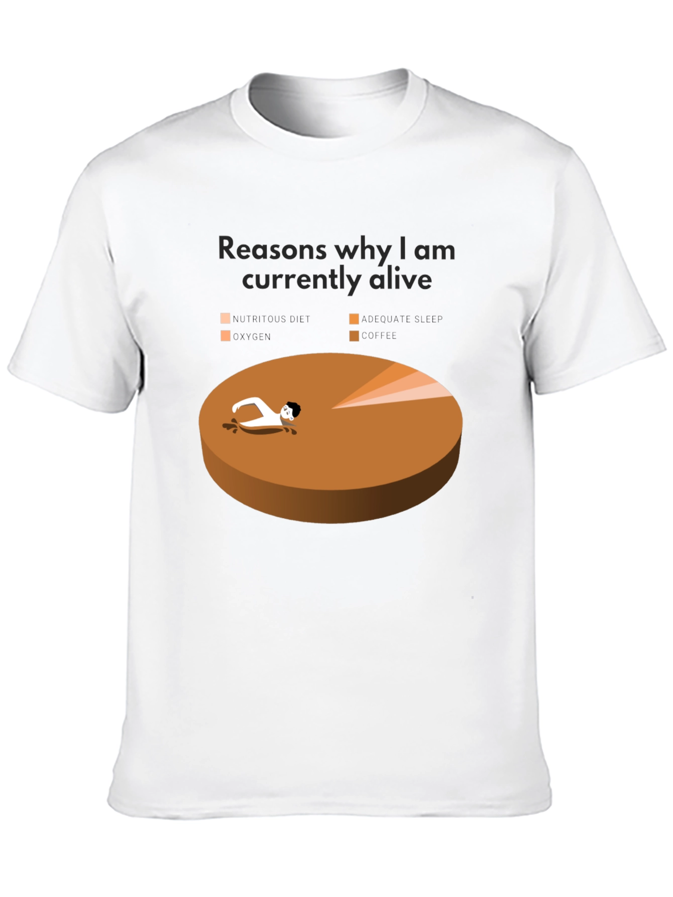 Reasons Im Alive T-Shirt Funny Pie Chart Graphic Tee
