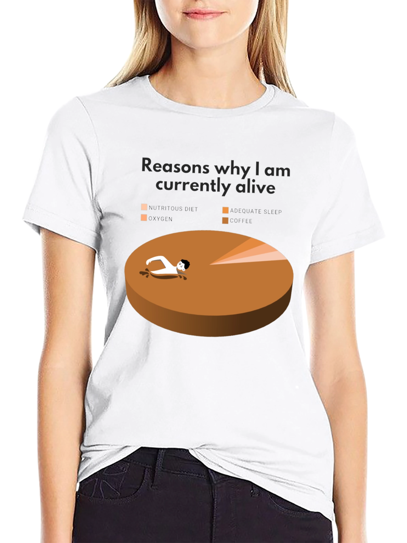 Reasons Im Alive T-Shirt Funny Pie Chart Graphic Tee