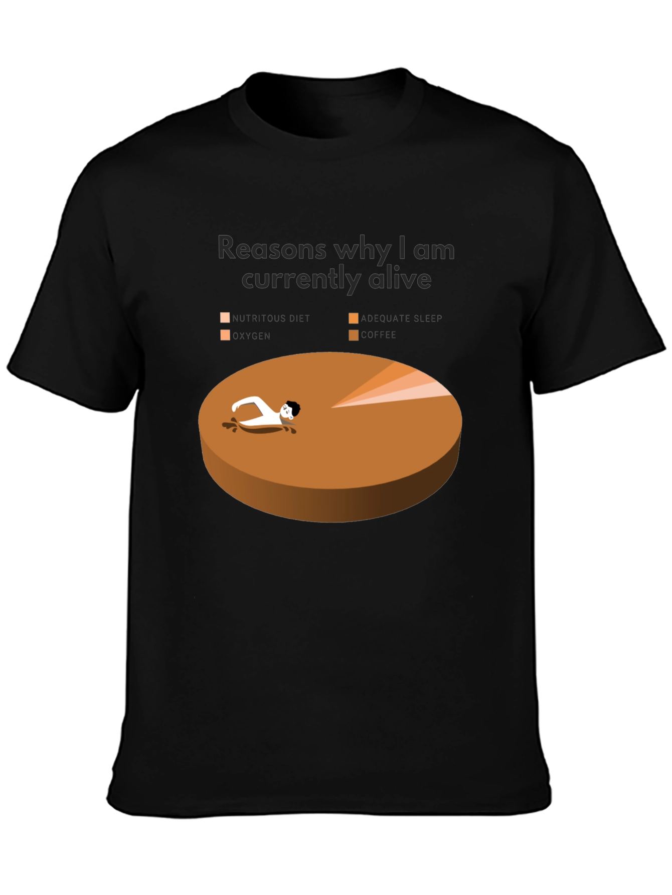 Reasons Im Alive T-Shirt Funny Pie Chart Graphic Tee