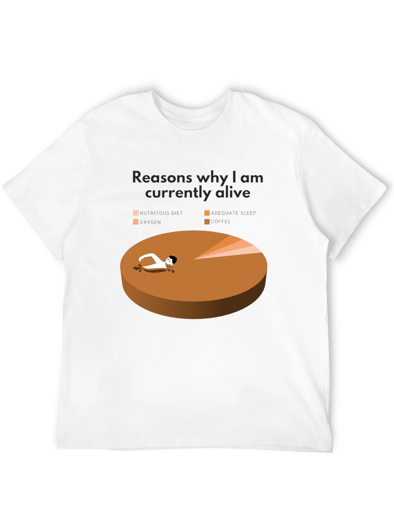 Reasons Im Alive T-Shirt Funny Pie Chart Graphic Tee