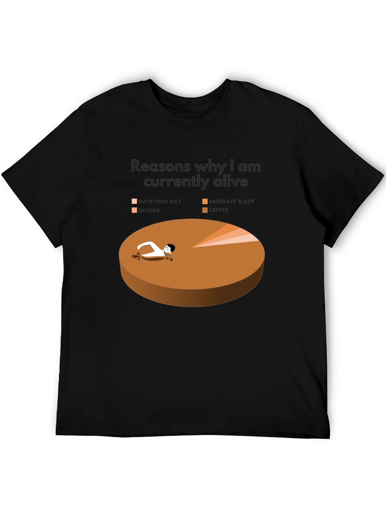Reasons Im Alive T-Shirt Funny Pie Chart Graphic Tee