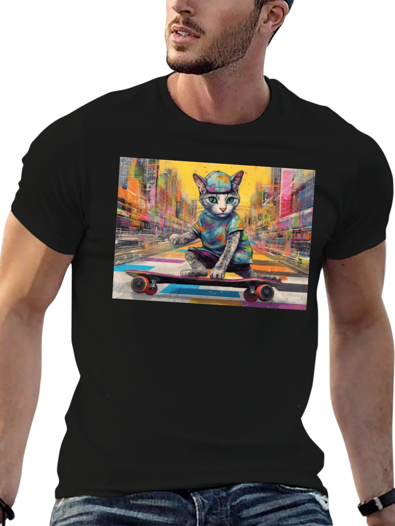 Cool Cat Skateboarder T-Shirt