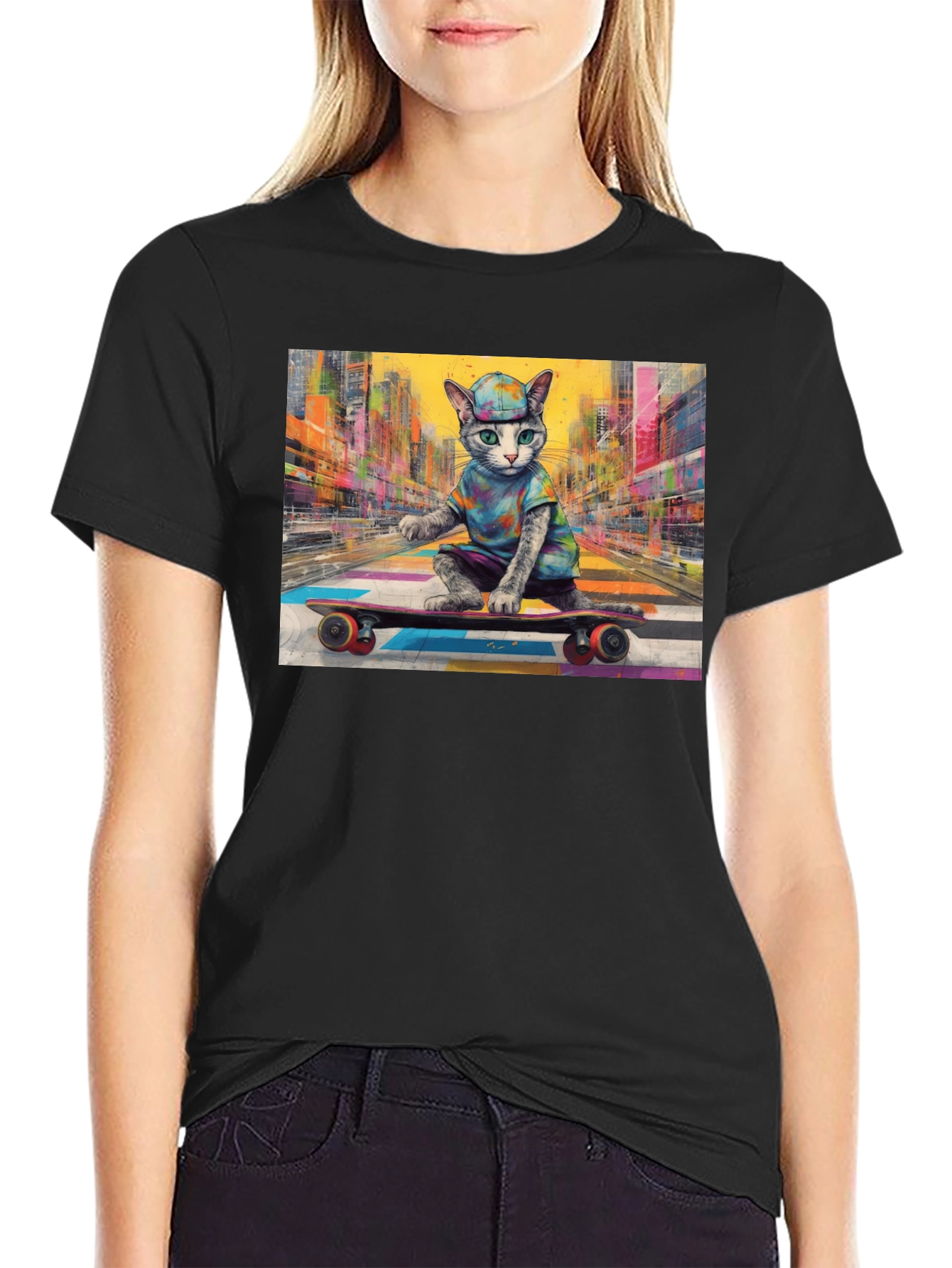 Cool Cat Skateboarder T-Shirt