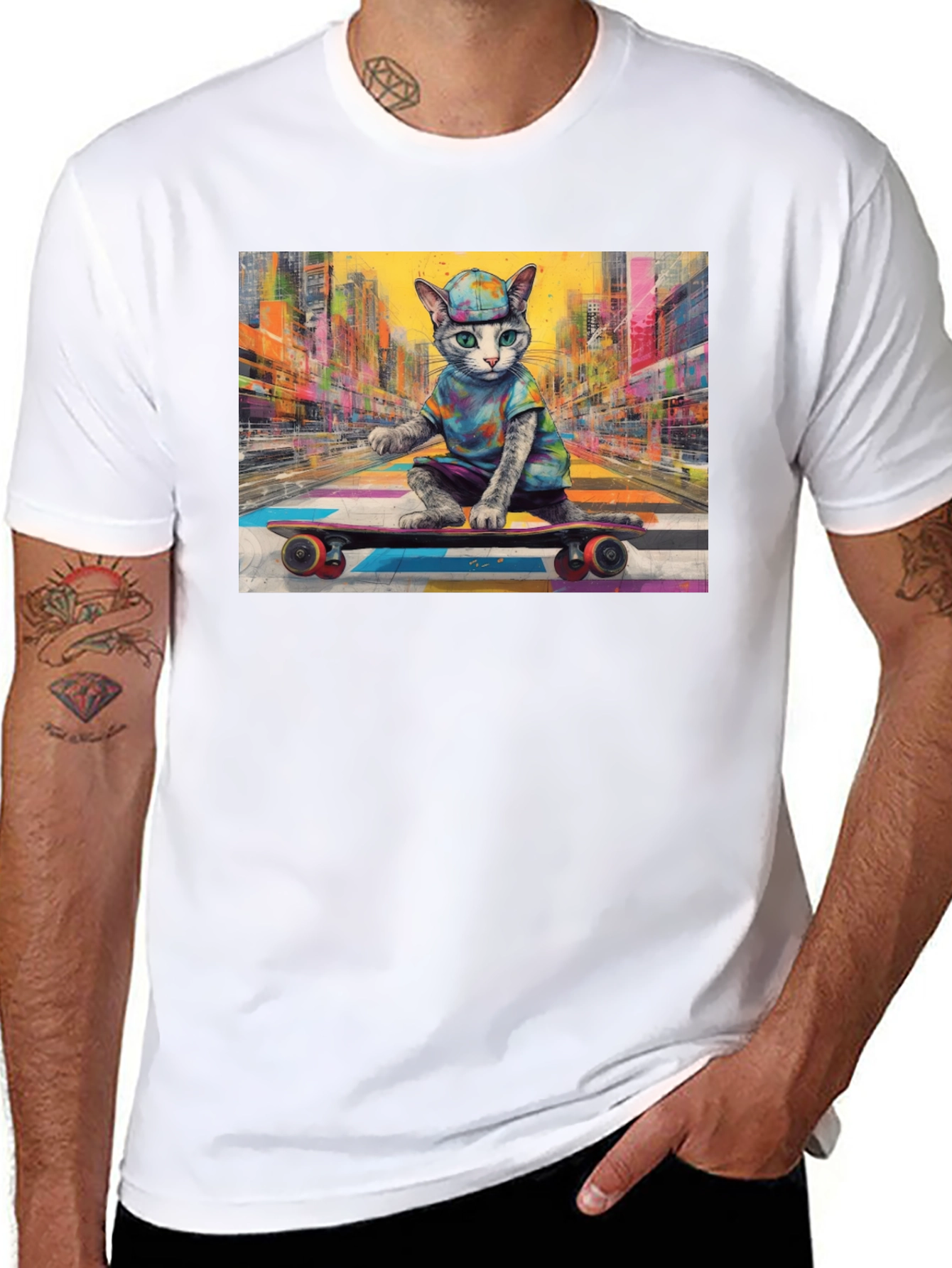 Cool Cat Skateboarder T-Shirt