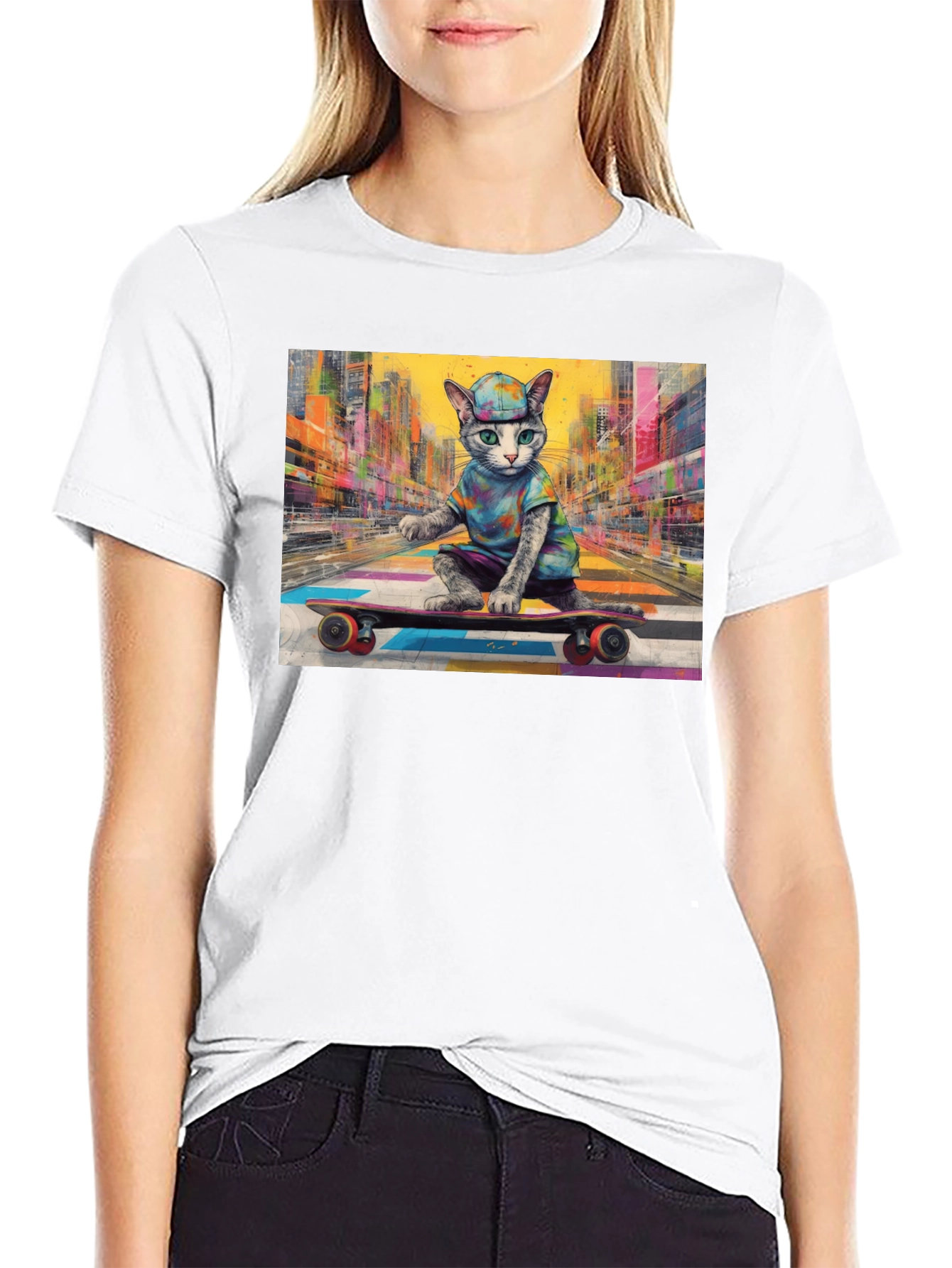 Cool Cat Skateboarder T-Shirt