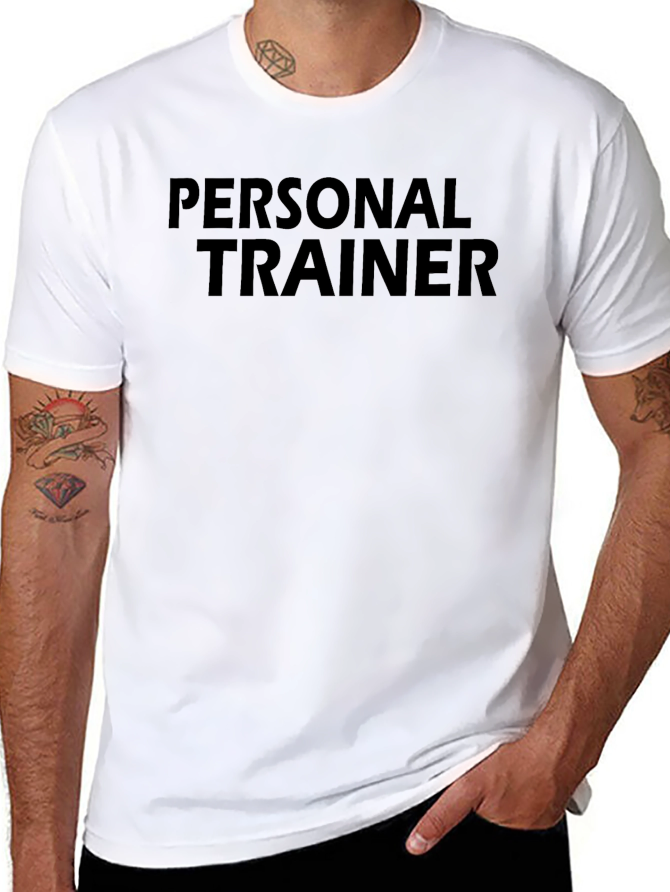 Personal Trainer Black T-Shirt Gym Workout Fitness