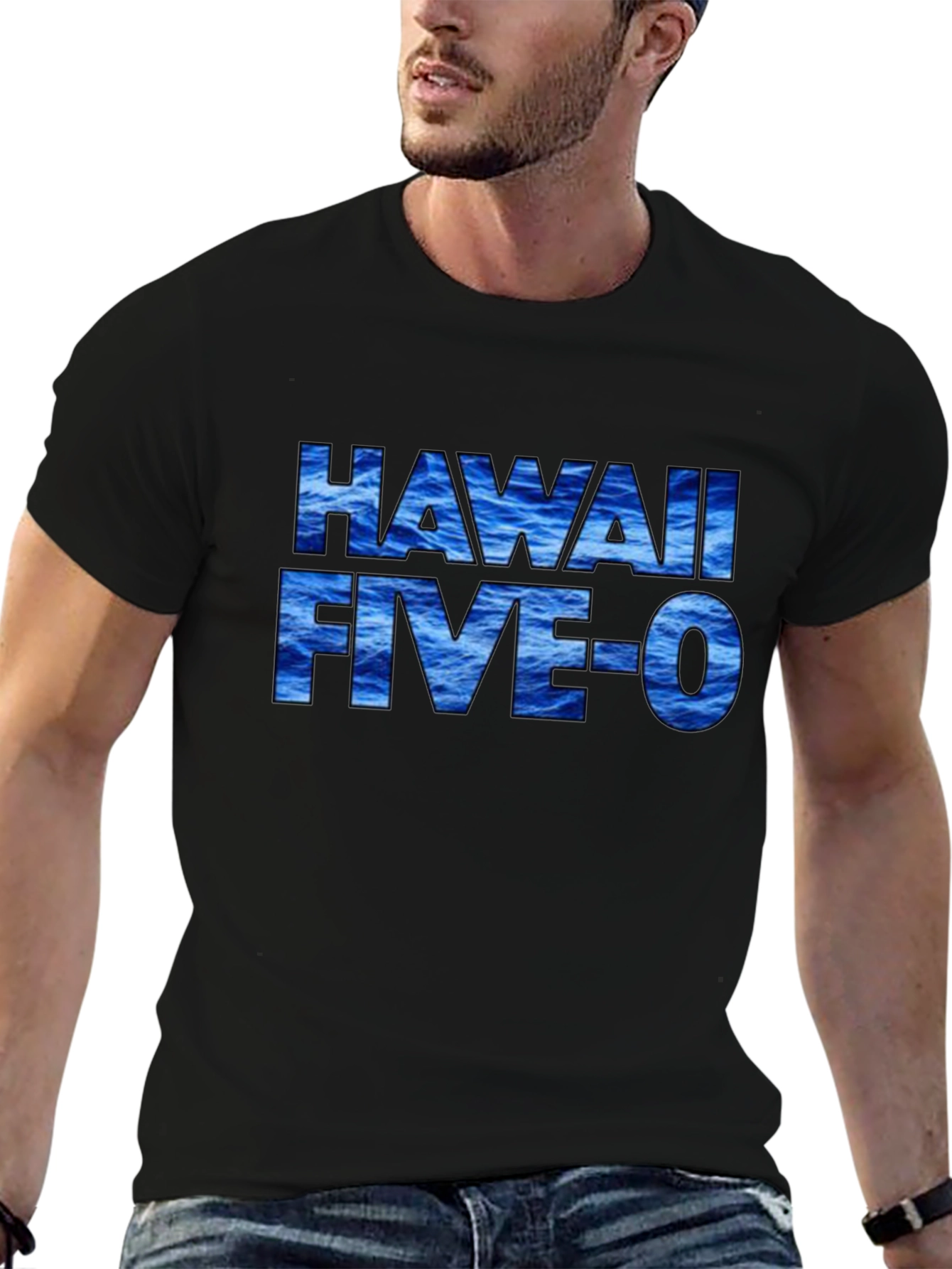 Hawaii Five-O Wave T-Shirt Black