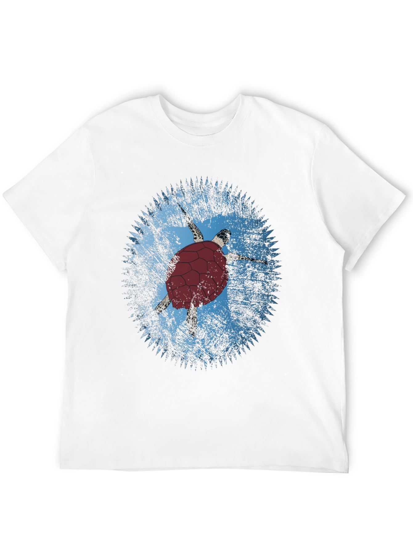 Turtle Graphic Tee - Black Cotton Casual Shirt