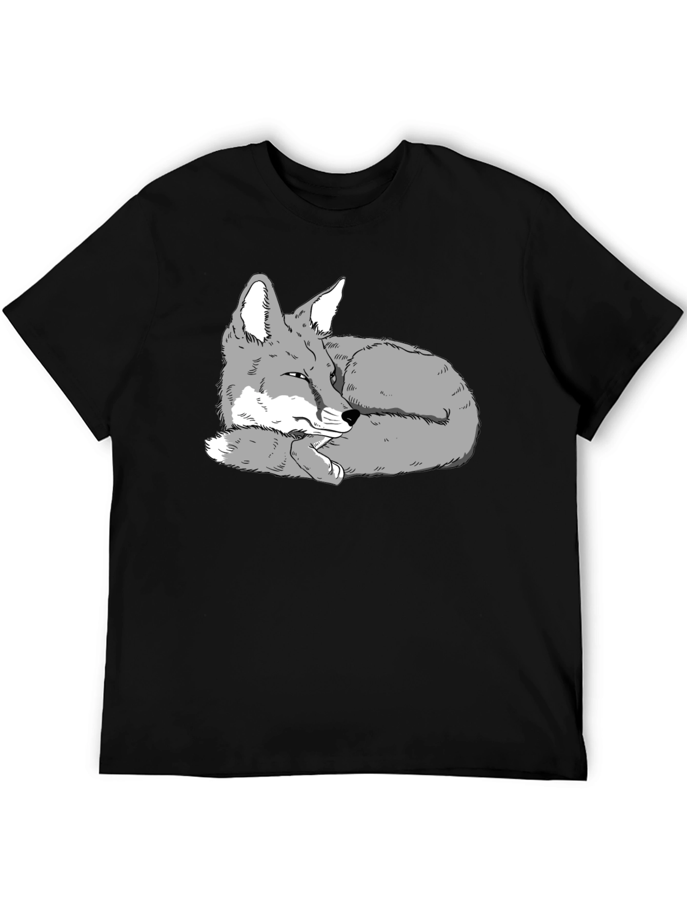 Cool Fox Graphic Black T-Shirt