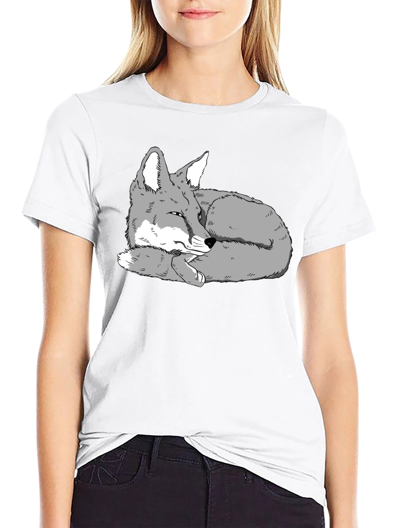 Cool Fox Graphic Black T-Shirt