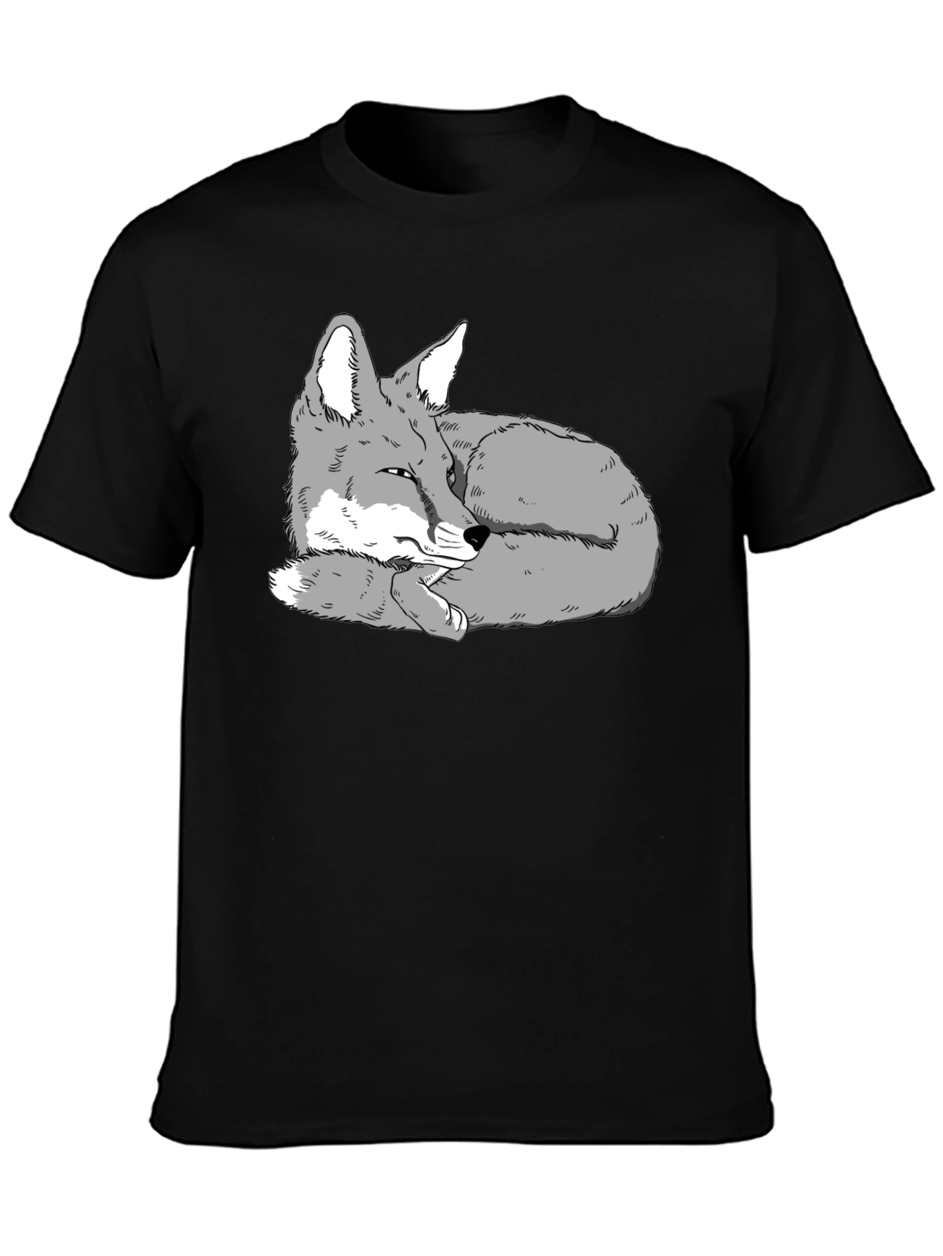 Cool Fox Graphic Black T-Shirt
