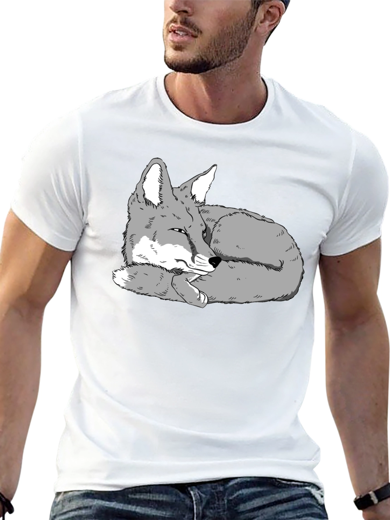 Cool Fox Graphic Black T-Shirt