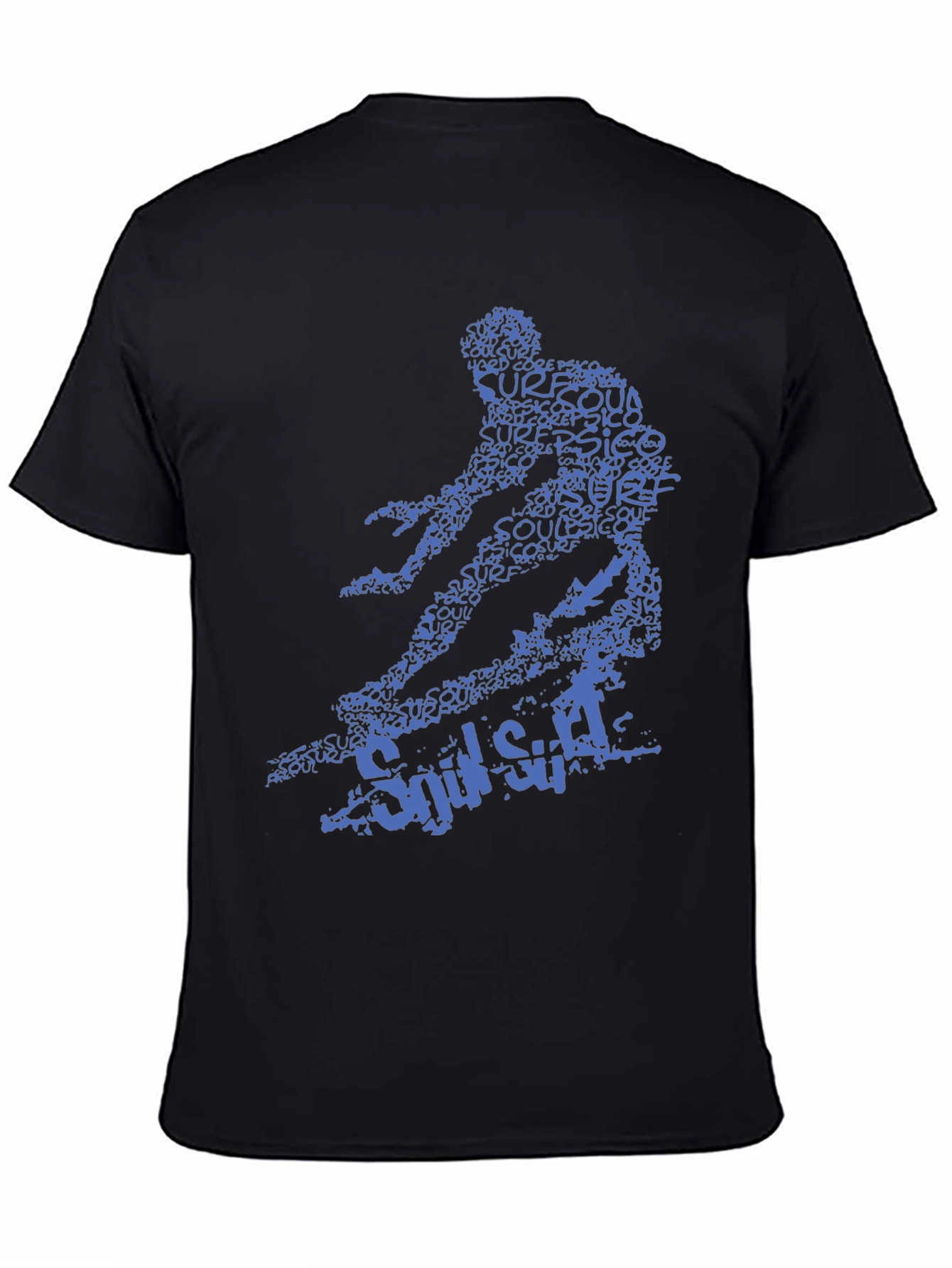 Surf Style Graphic Tee - Black Cotton T-Shirt