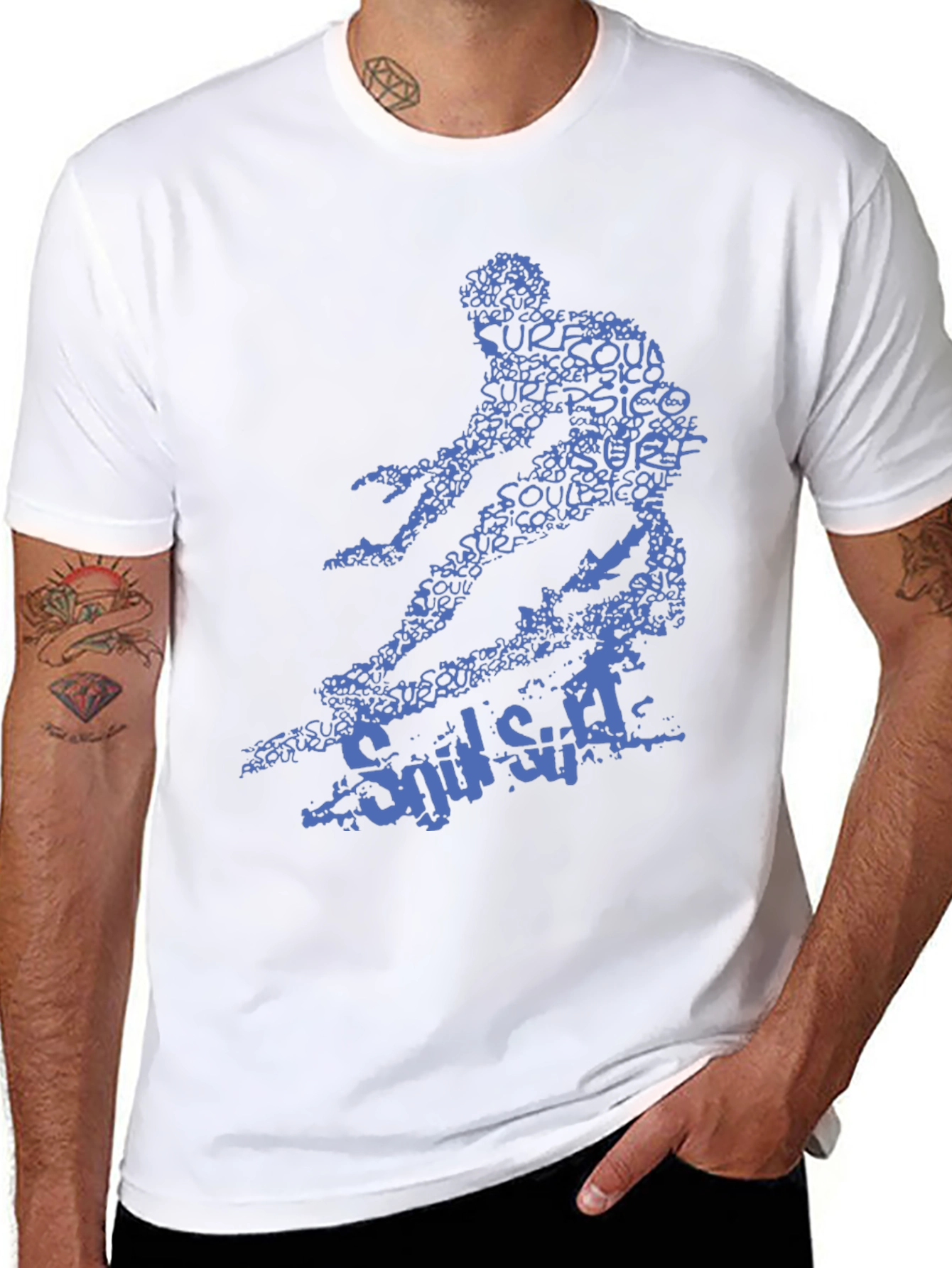 Surf Style Graphic Tee - Black Cotton T-Shirt