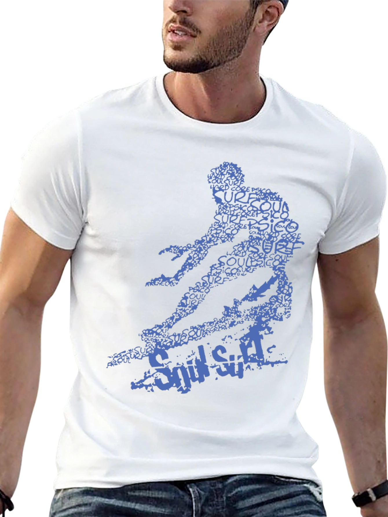 Surf Style Graphic Tee - Black Cotton T-Shirt