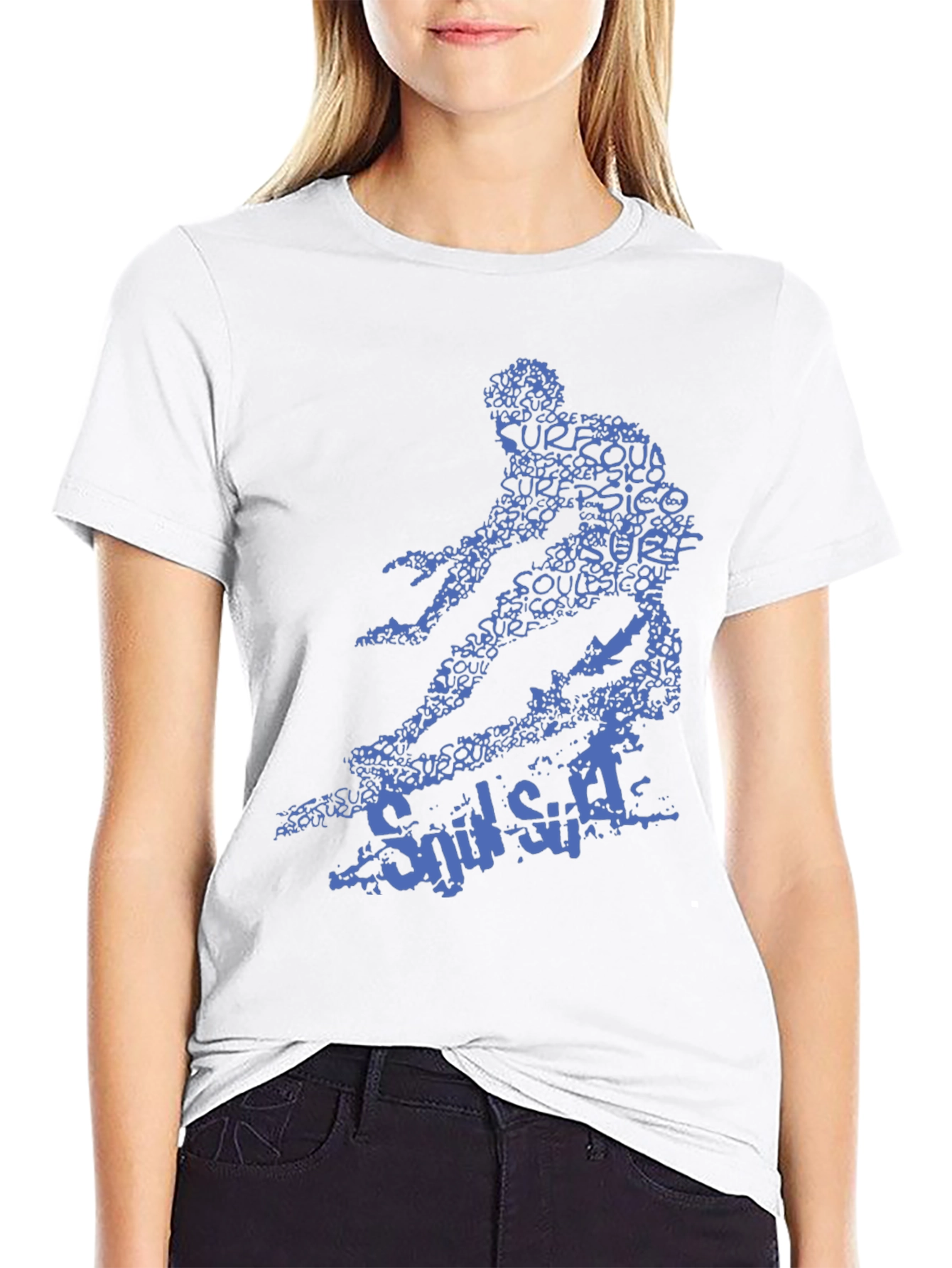 Surf Style Graphic Tee - Black Cotton T-Shirt
