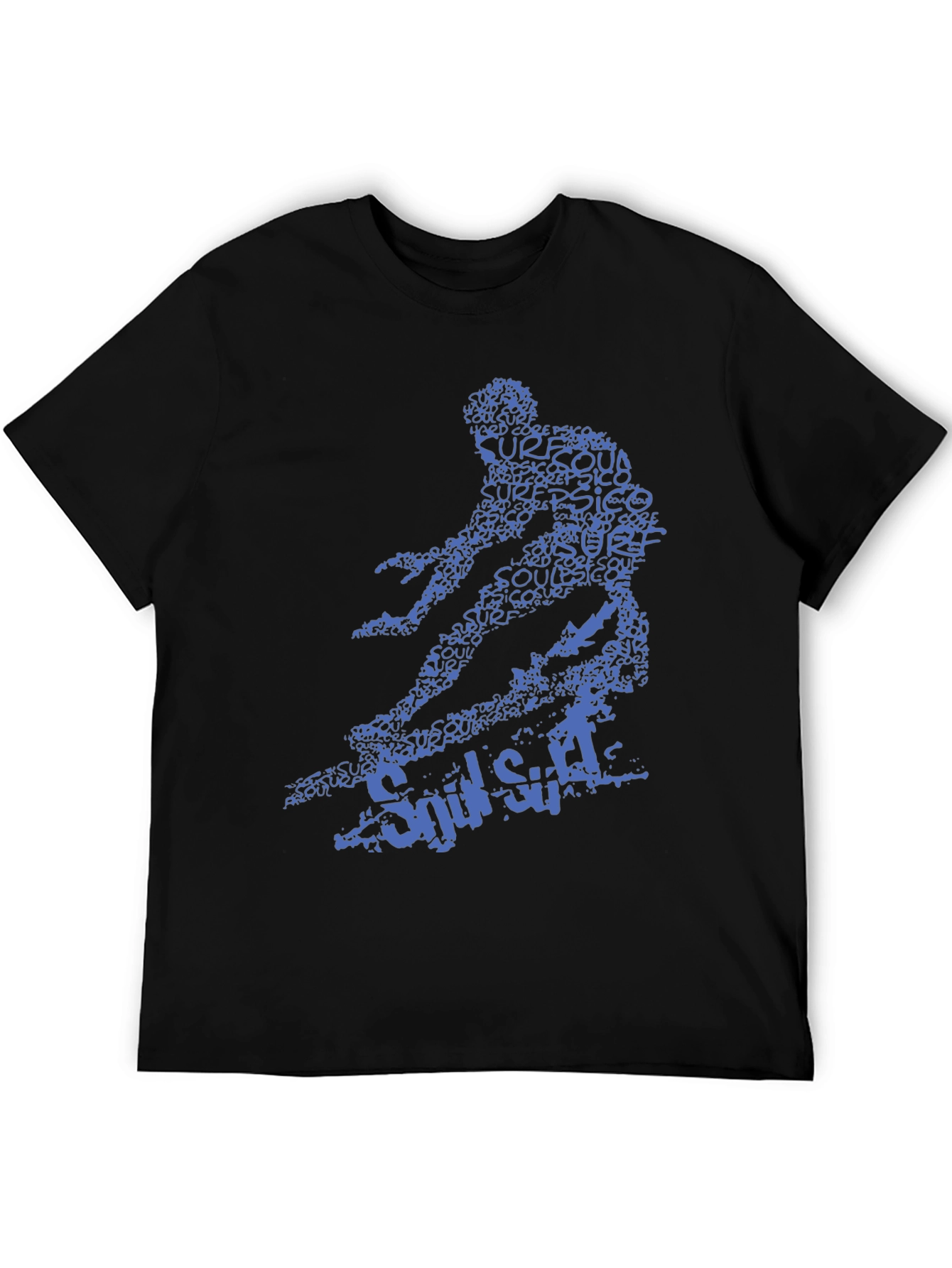 Surf Style Graphic Tee - Black Cotton T-Shirt