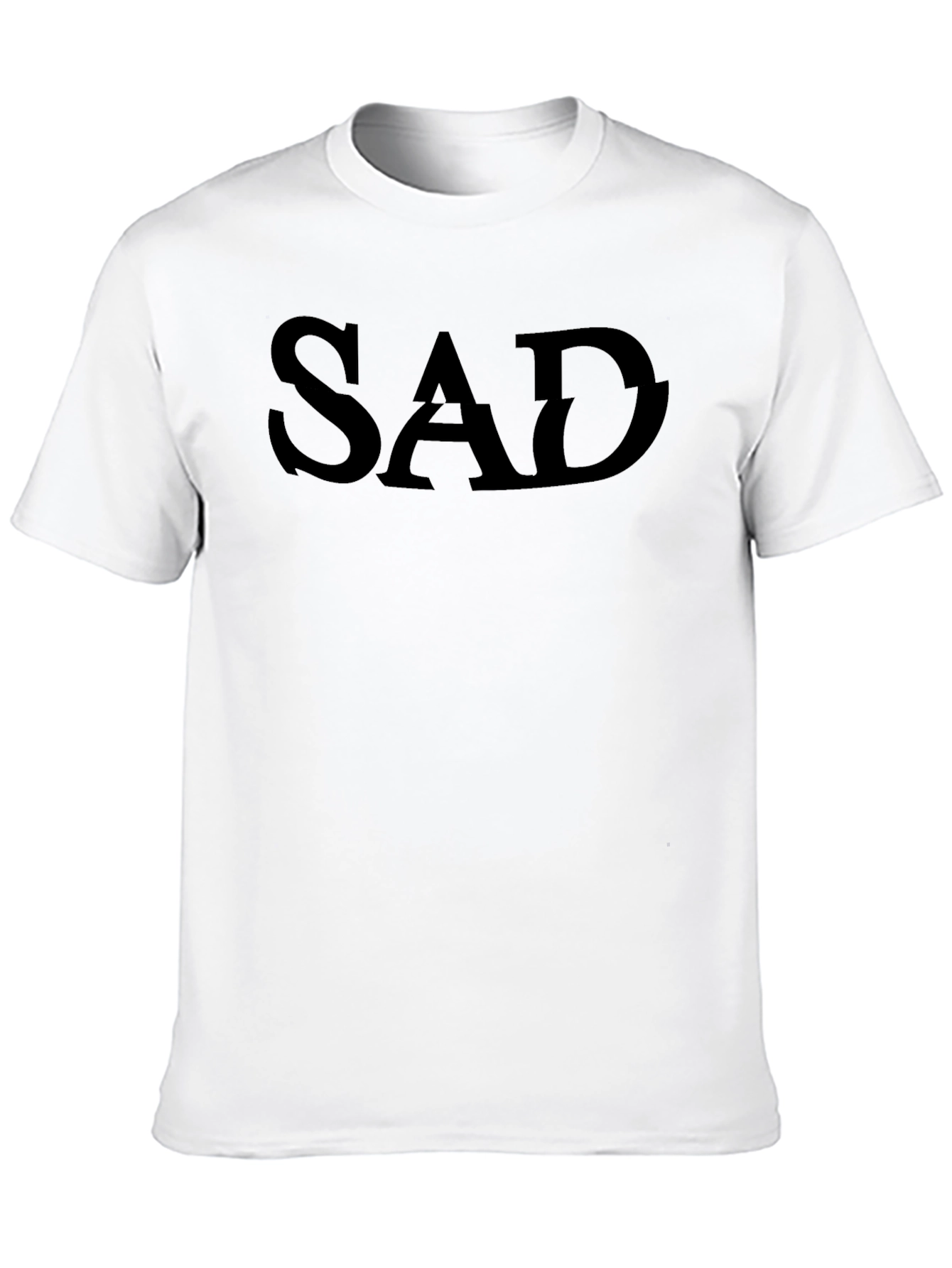 SAD Graphic Print Black T-Shirt - Mens Casual Tee