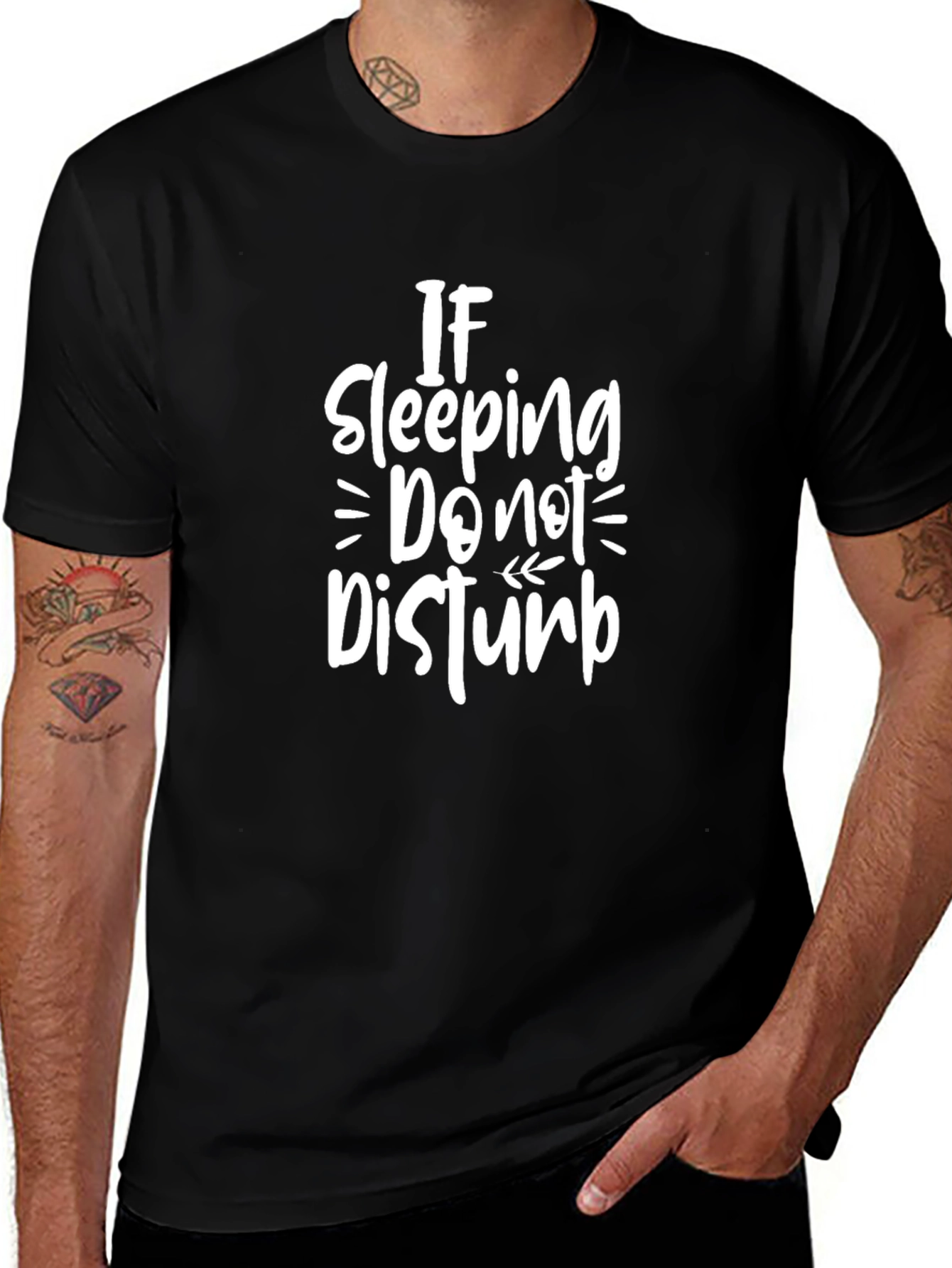 If Sleeping Do Not Disturb Black T-Shirt